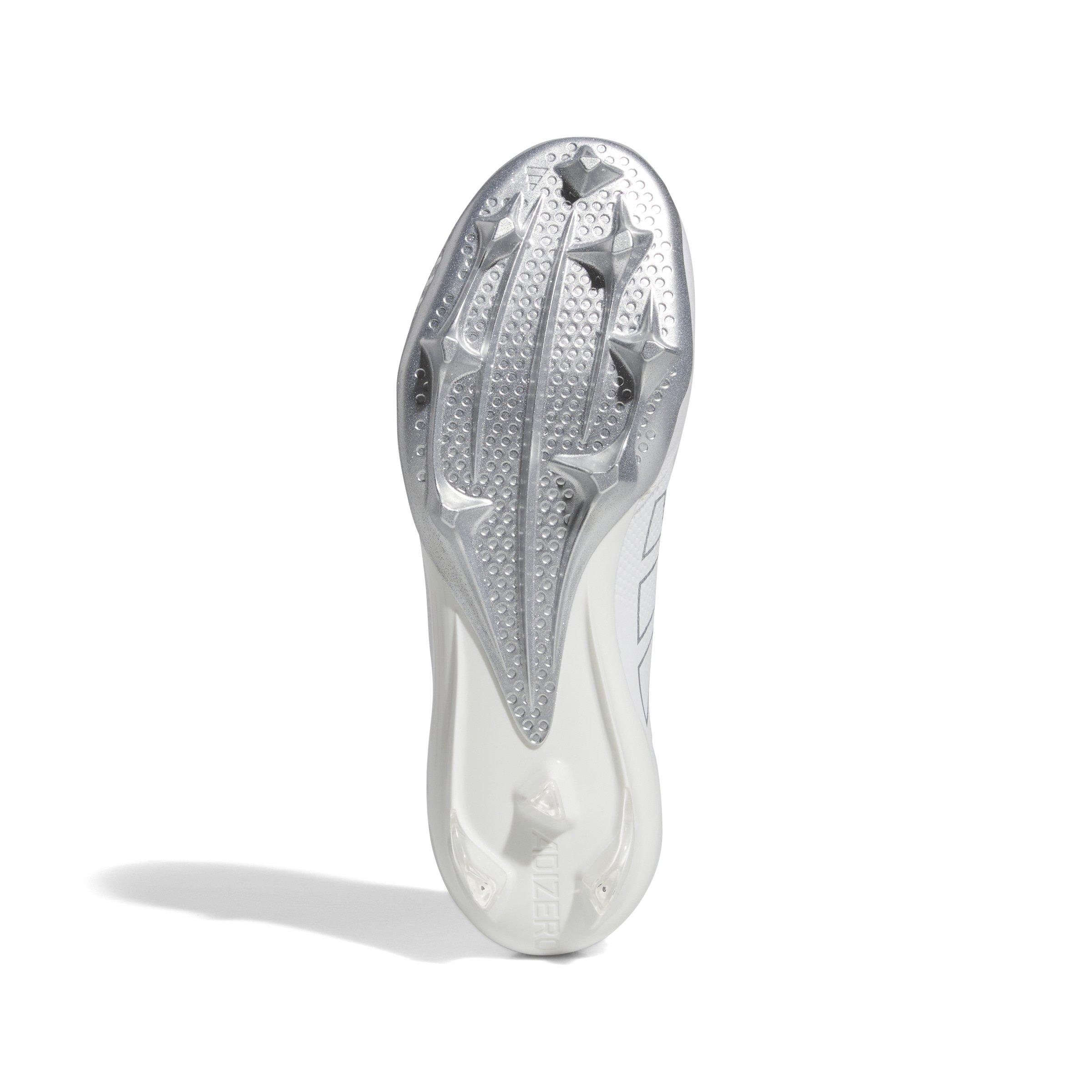 adidas Adizero Electric + "Ftwr White/Ftwr White/Silver Metallic" Men's Football Cleat - WHITE/WHITE/SILVER Thumbnail View 8
