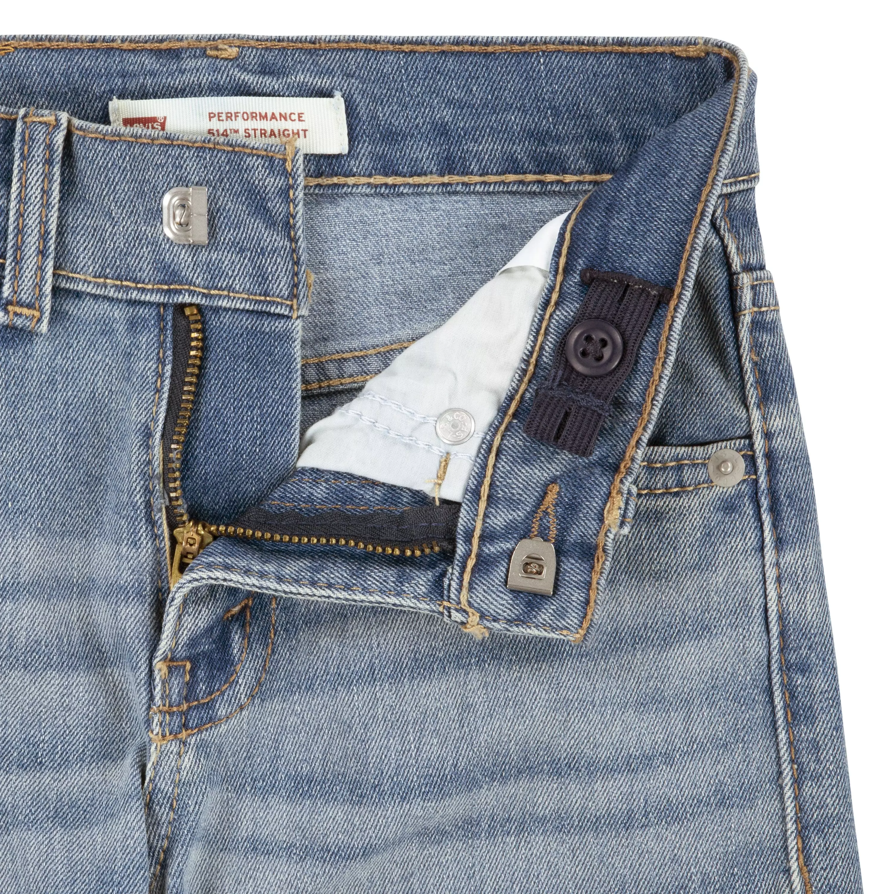 Levi's Little Boys' 514 Straight Performance Classic Light Blue Wash Wash Denim Jeans - LIGHT BLUE