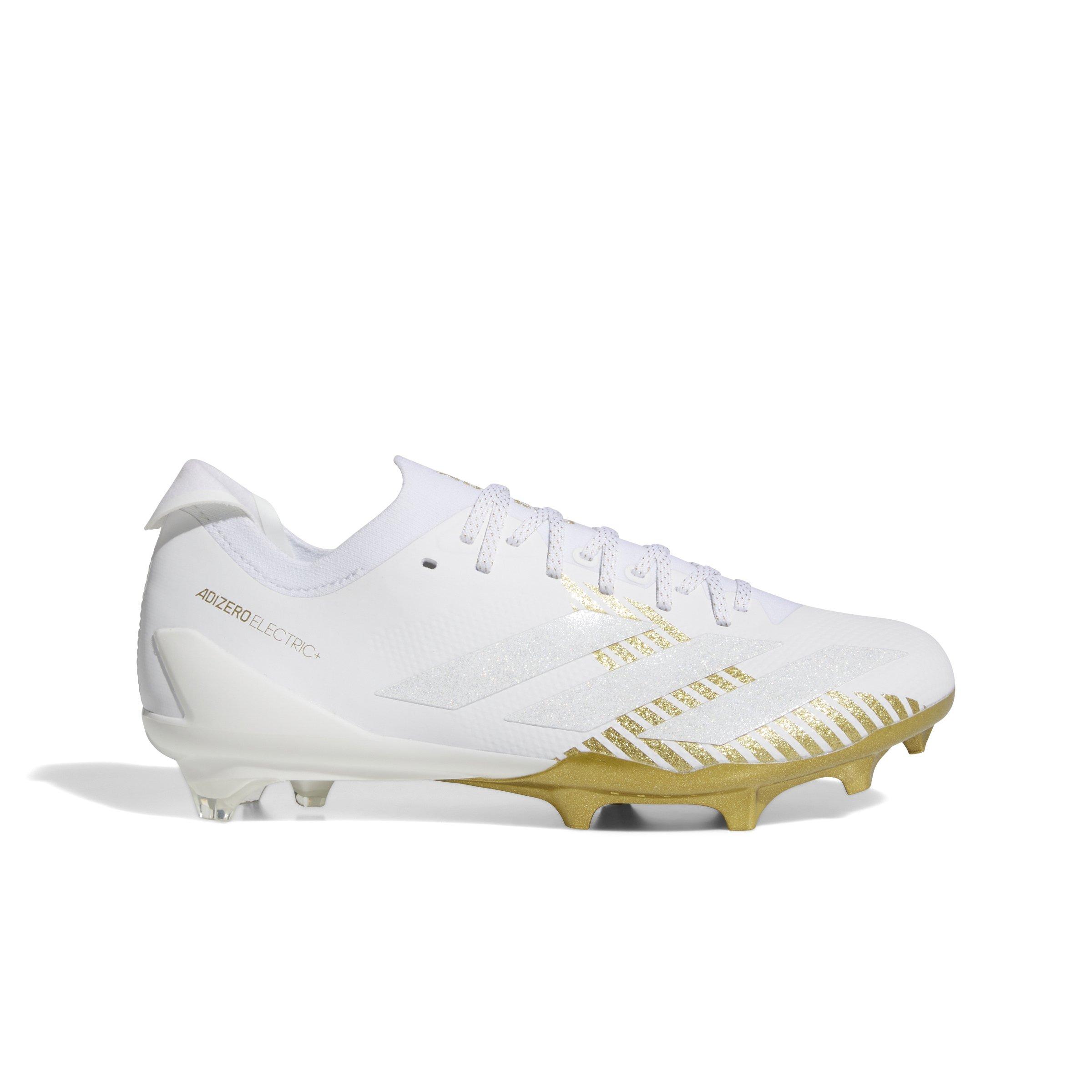 adidas Adizero Electric + "Ftwr White/Ftwr White/Gold Metallic" Men's Football Cleat - WHITE/WHITE/GOLD Thumbnail View 1