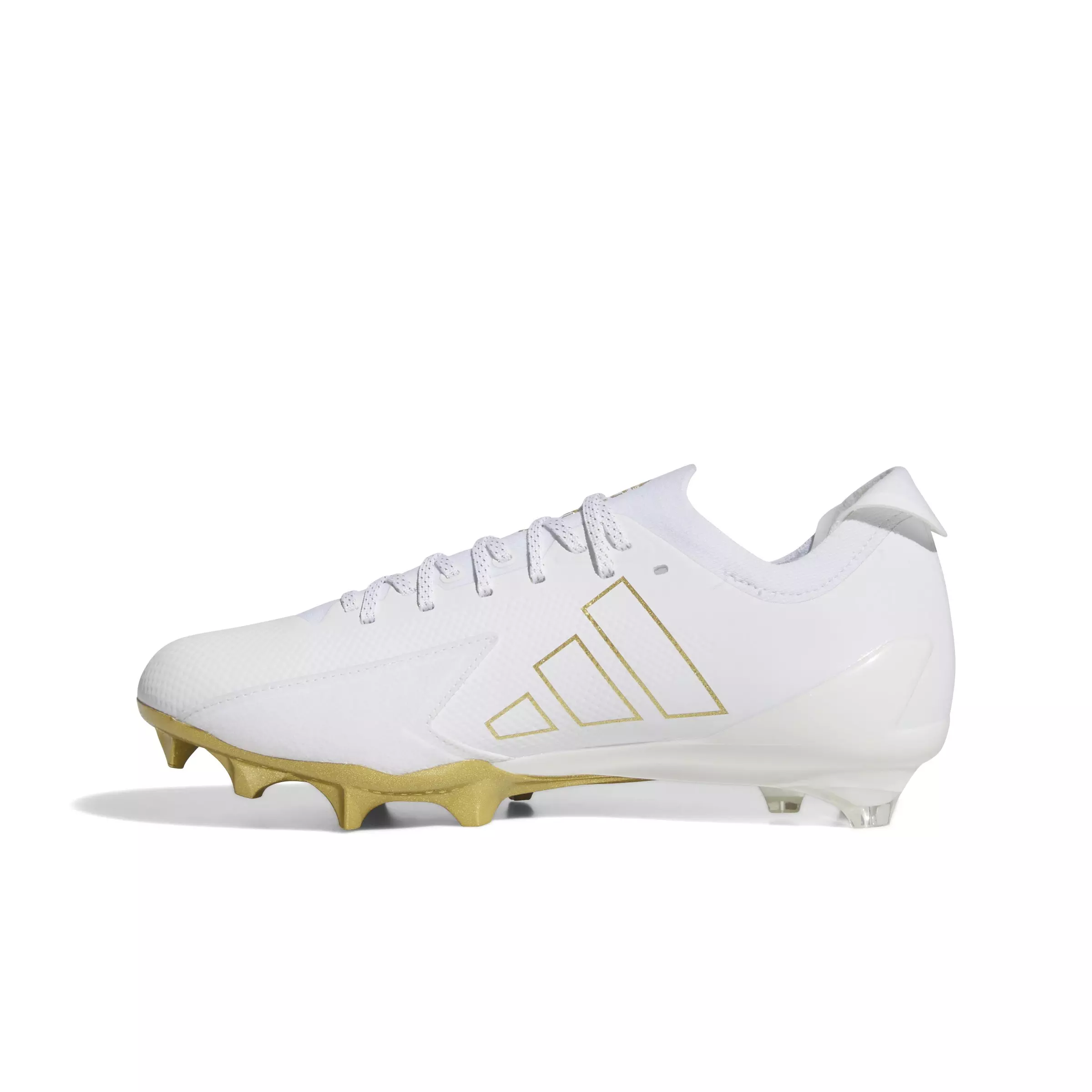 adidas Adizero Electric + "Ftwr White/Ftwr White/Gold Metallic" Men's Football Cleat - WHITE/WHITE/GOLD