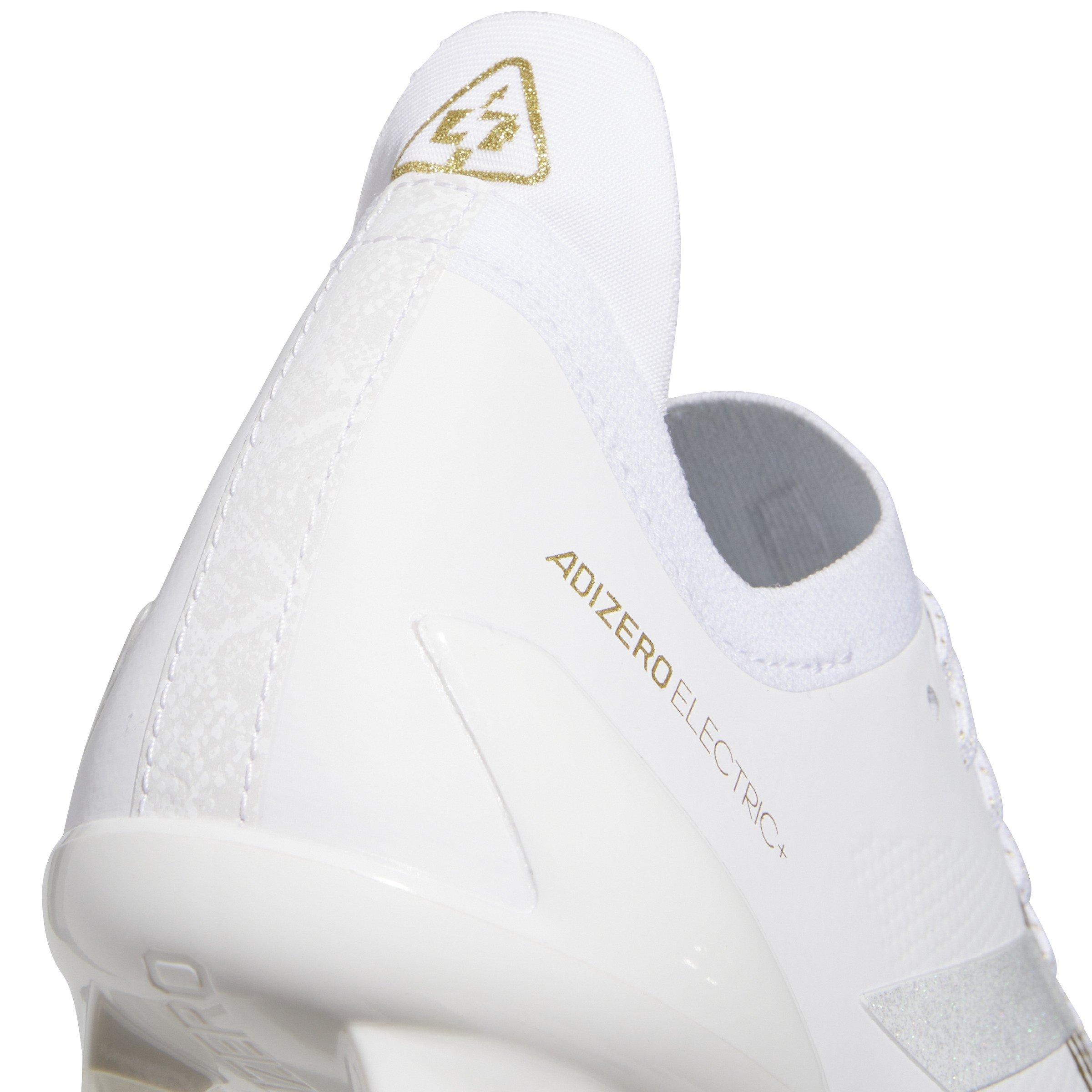 adidas Adizero Electric + "Ftwr White/Ftwr White/Gold Metallic" Men's Football Cleat - WHITE/WHITE/GOLD Thumbnail View 5