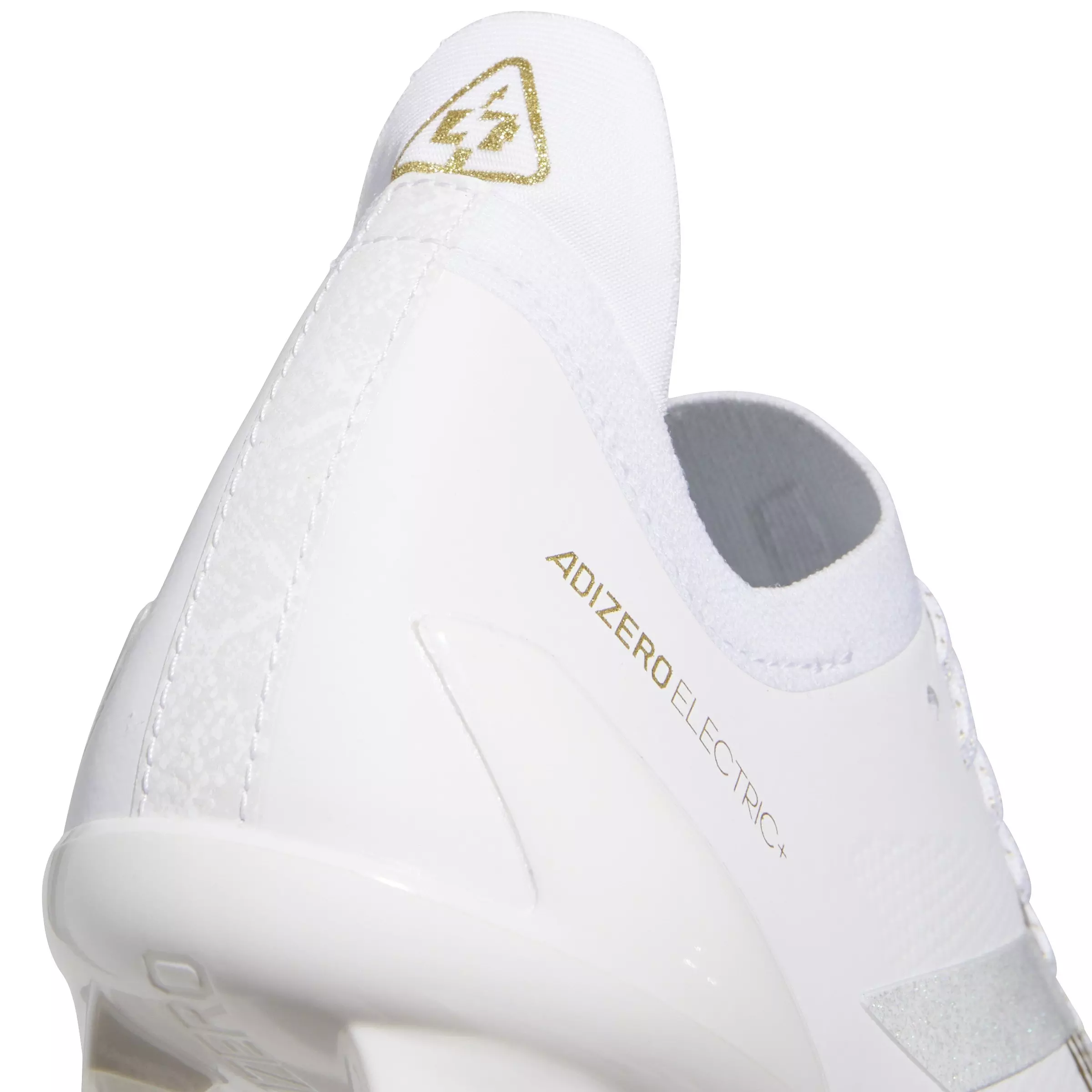 adidas Adizero Electric + "Ftwr White/Ftwr White/Gold Metallic" Men's Football Cleat - WHITE/WHITE/GOLD