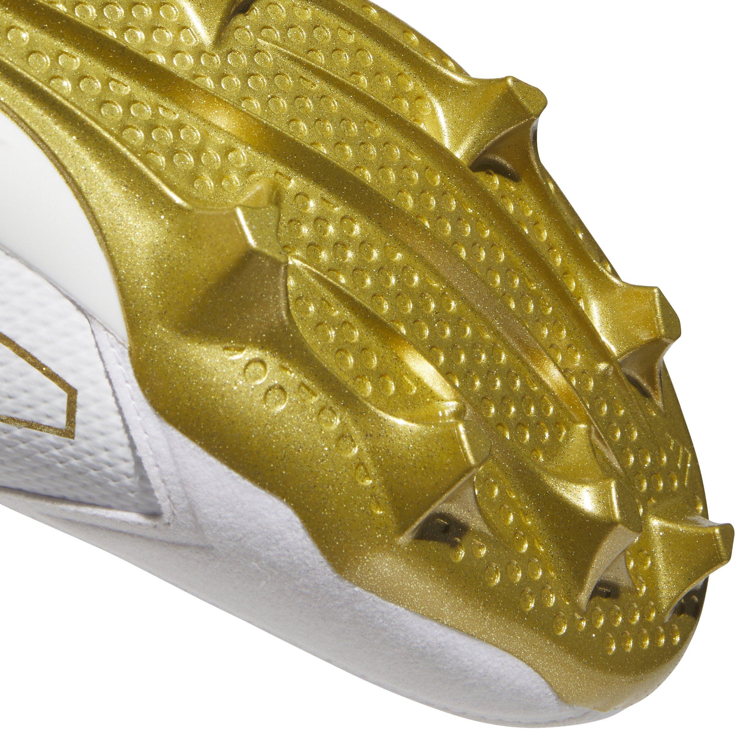 adidas Adizero Electric + "Ftwr White/Ftwr White/Gold Metallic" Men's Football Cleat - WHITE/WHITE/GOLD Thumbnail View 6