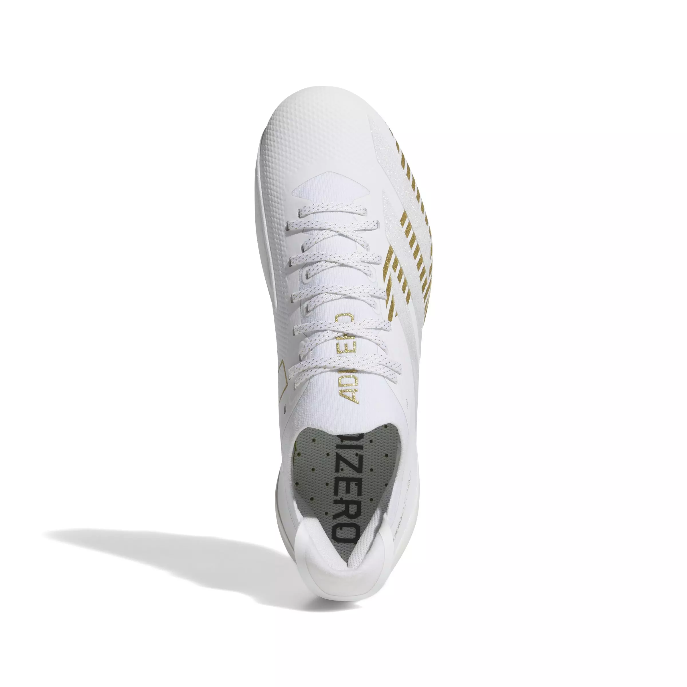adidas Adizero Electric + "Ftwr White/Ftwr White/Gold Metallic" Men's Football Cleat - WHITE/WHITE/GOLD