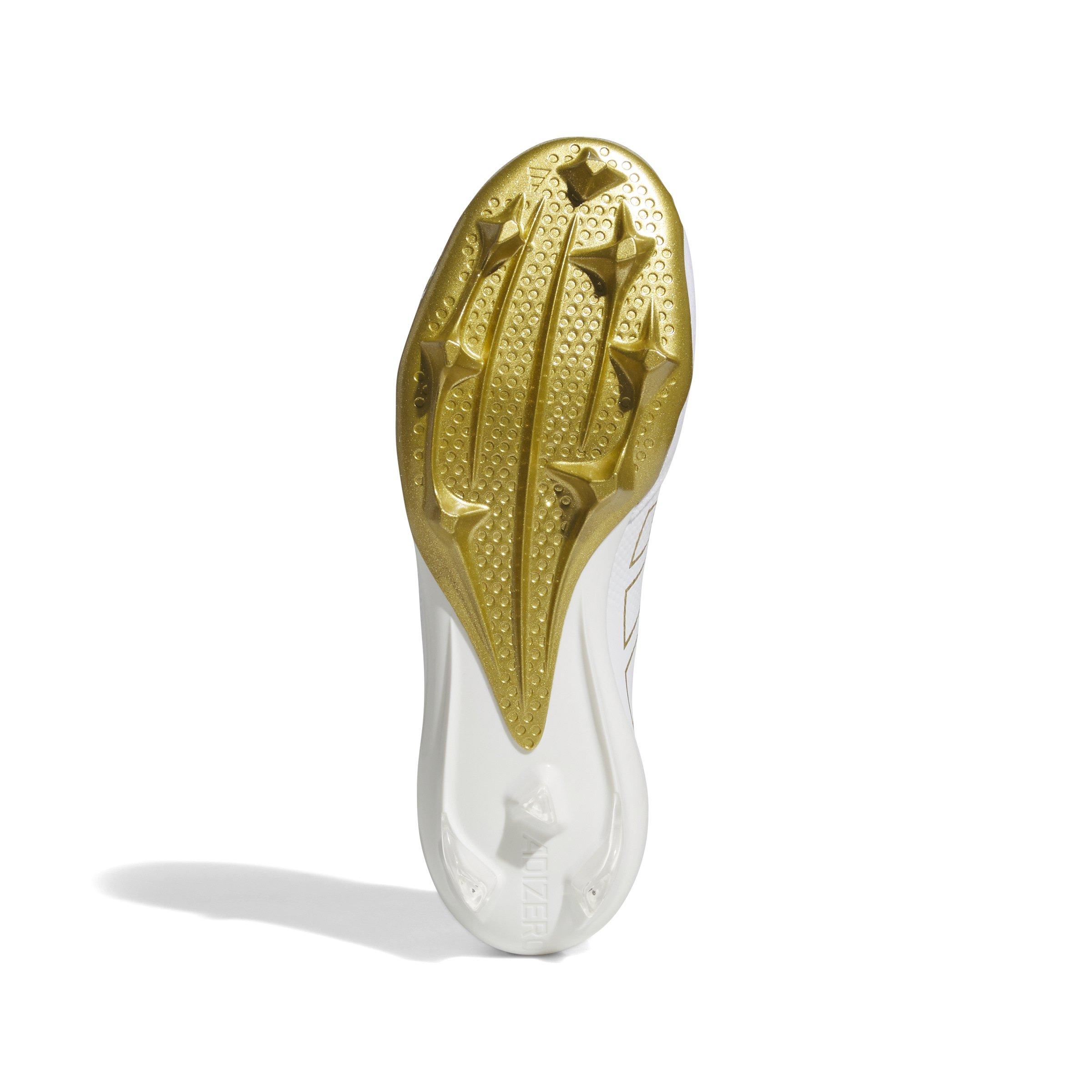 adidas Adizero Electric + "Ftwr White/Ftwr White/Gold Metallic" Men's Football Cleat - WHITE/WHITE/GOLD Thumbnail View 8