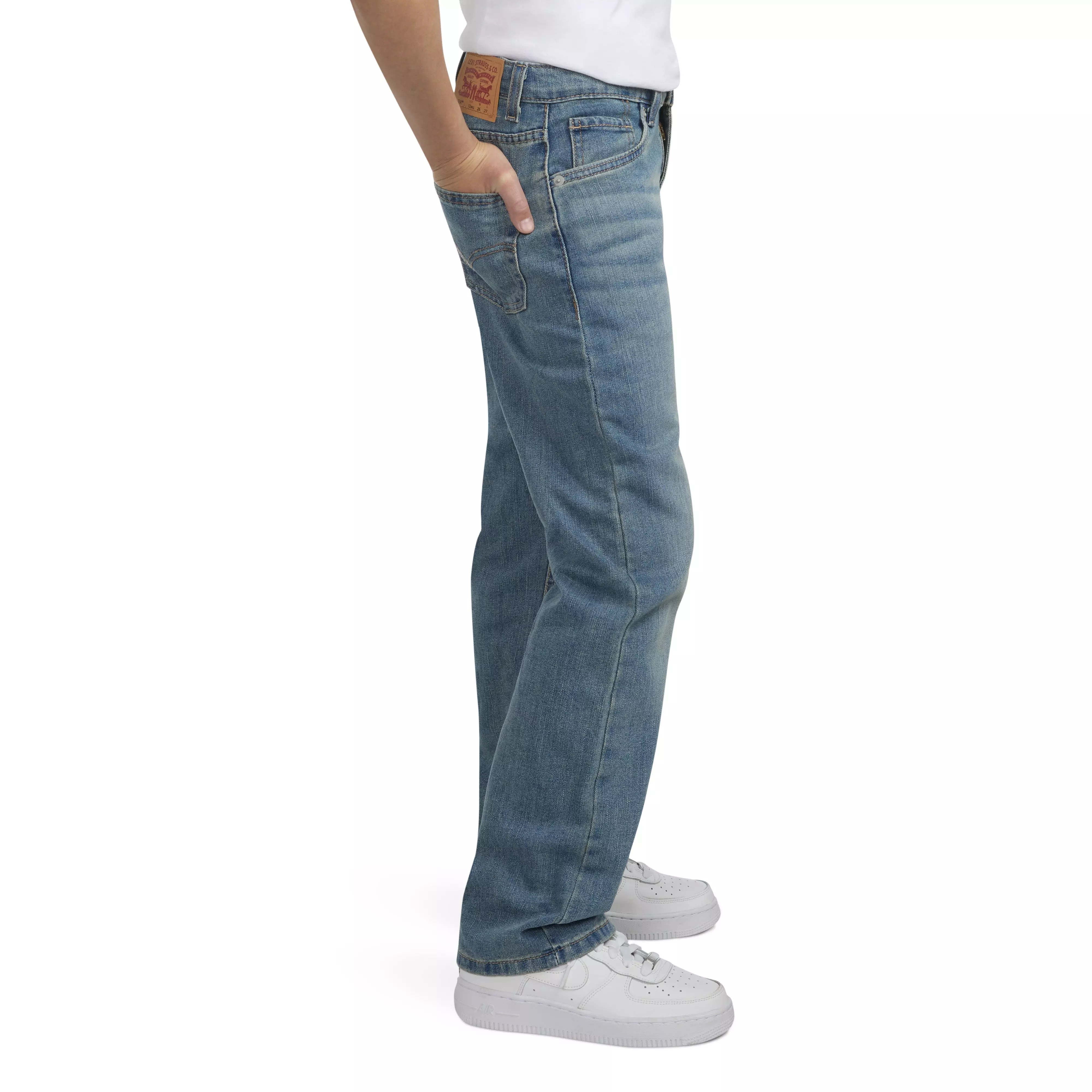 Levi's Big Boys' 514 Straight Performance Classic Light Blue Wash Denim Jeans - LIGHT BLUE