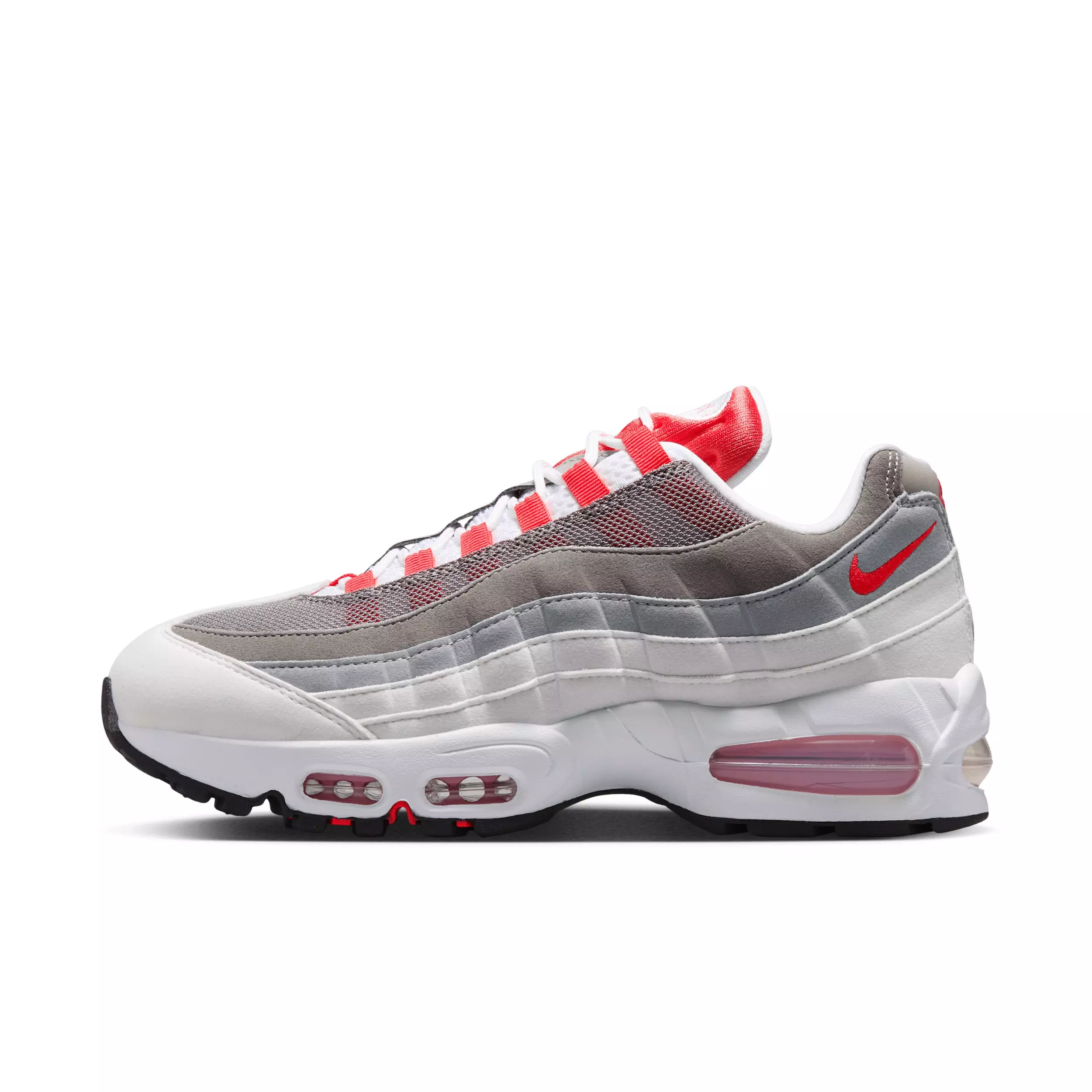 Nike Air Max 95 Big Bubble "White/Pink Rise/Wolf Grey/Light Crimson" Women's Shoe - WHITE/PINK/GREY/LT CRIMSON
