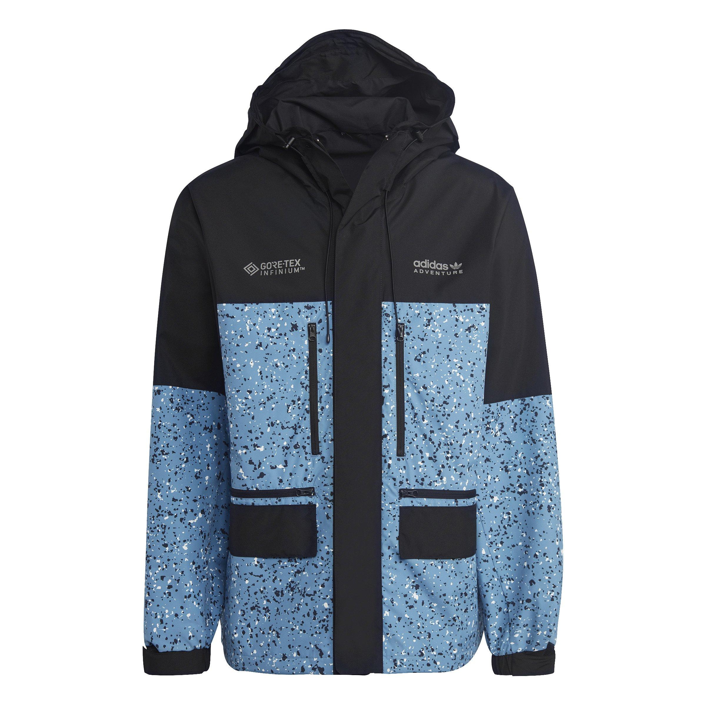 adidas Originals Men's Adventure Winter Allover Print GORE-TEX Full-Zip Jacket-Blue/Black - BLUE/BLACK Thumbnail View 2