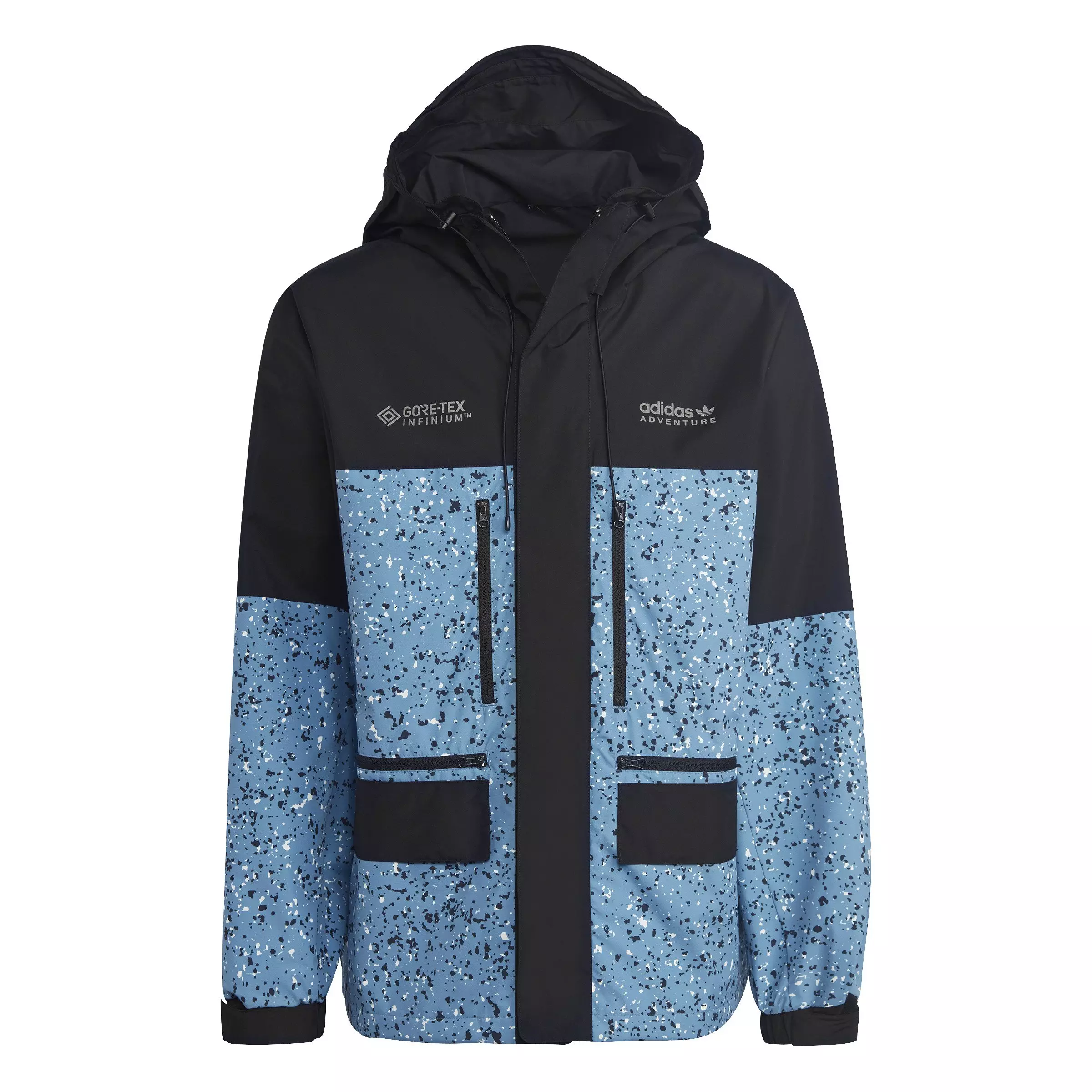 adidas Originals Men's Adventure Winter Allover Print GORE-TEX Full-Zip Jacket-Blue/Black - BLUE/BLACK