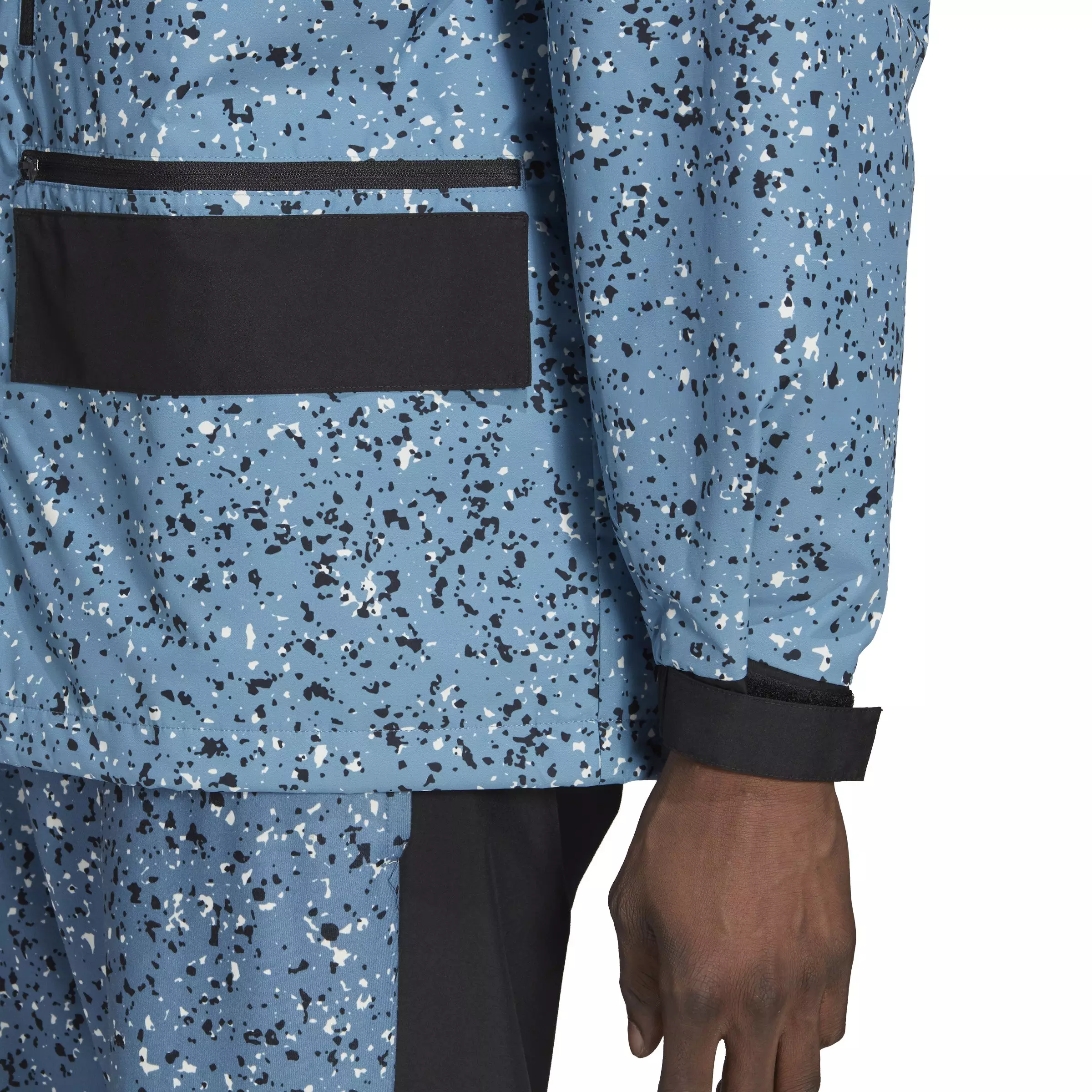 adidas Originals Men's Adventure Winter Allover Print GORE-TEX Full-Zip Jacket-Blue/Black - BLUE/BLACK