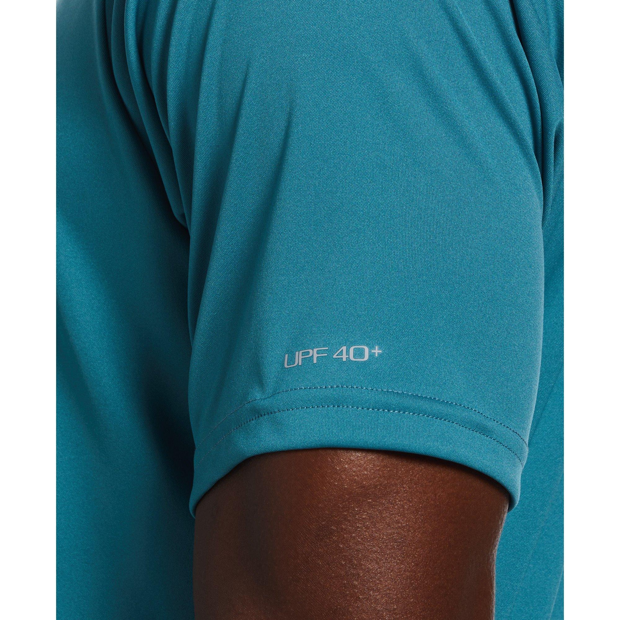 Nike Swim Shirt Mens Small Black DriFit Short Sleeve Stretch Logo UPF40  Swimming