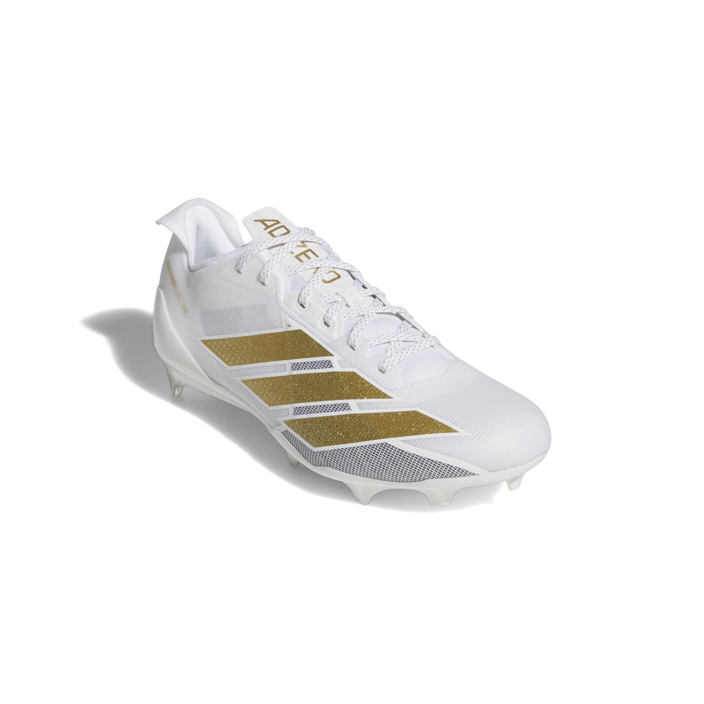 adidas Adizero Electric "Ftwr White/Gold Metallic" Men's Football Cleat - WHITE/GOLD/WHITE Thumbnail View 3