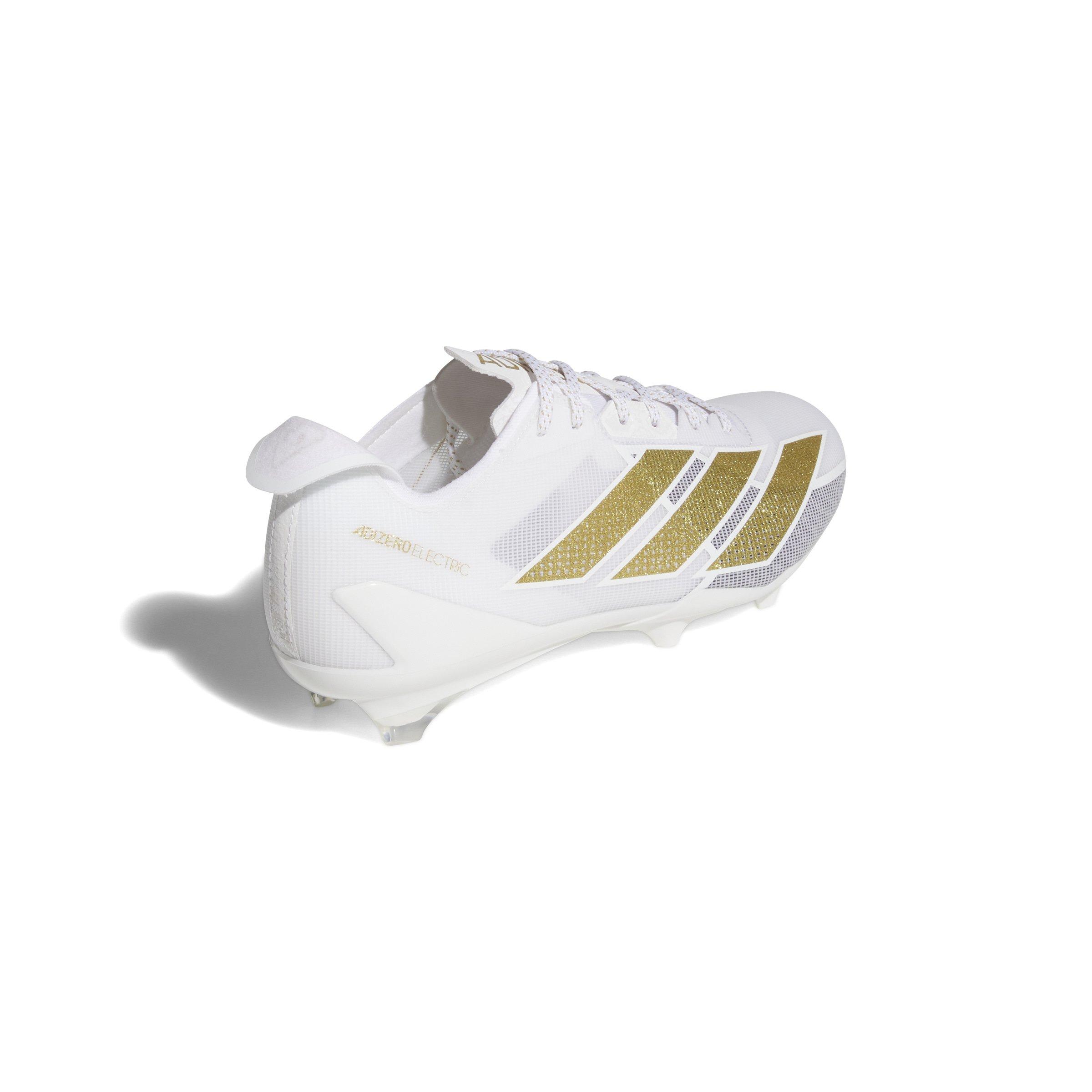 adidas Adizero Electric "Ftwr White/Gold Metallic" Men's Football Cleat - WHITE/GOLD/WHITE Thumbnail View 4