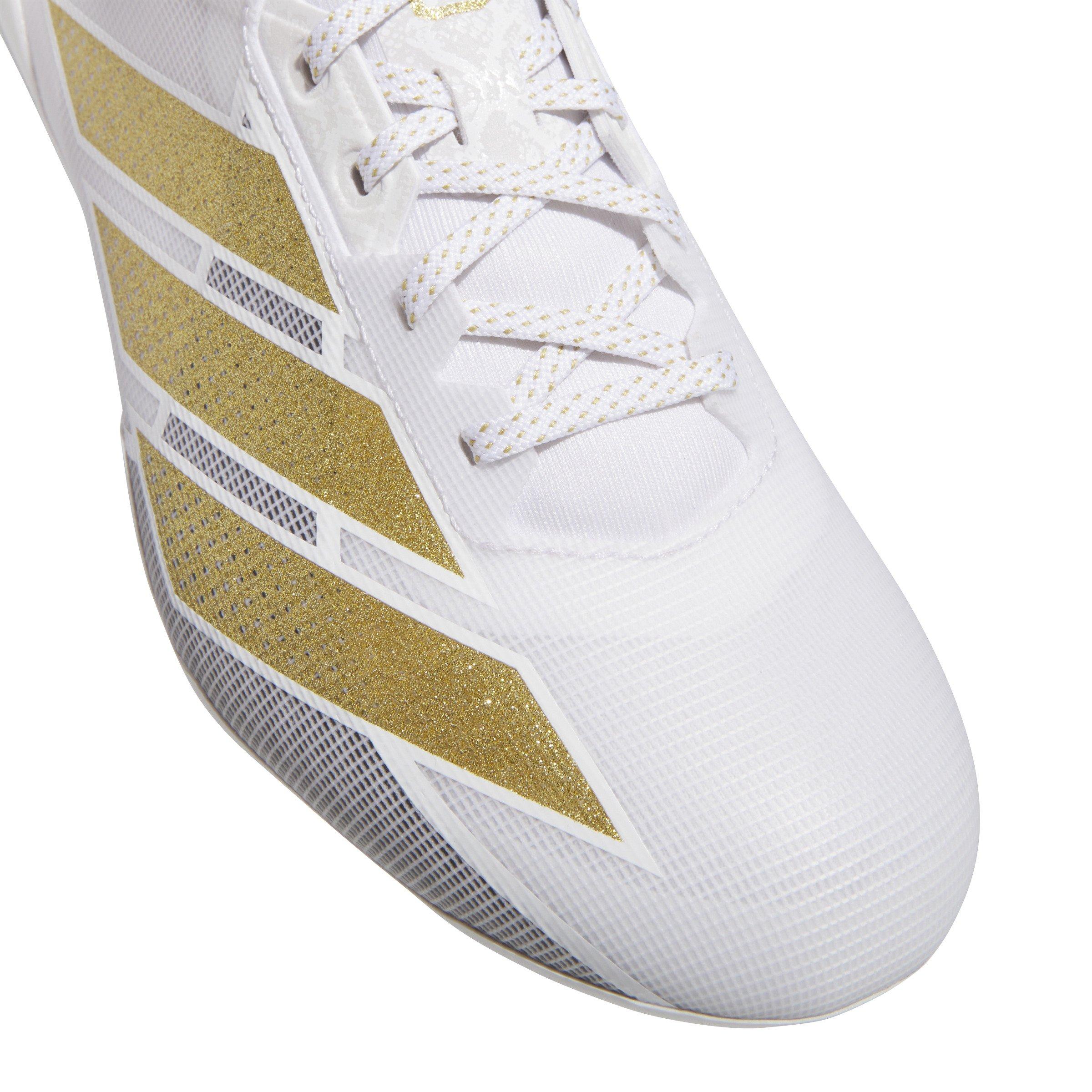 adidas Adizero Electric "Ftwr White/Gold Metallic" Men's Football Cleat - WHITE/GOLD/WHITE Thumbnail View 7