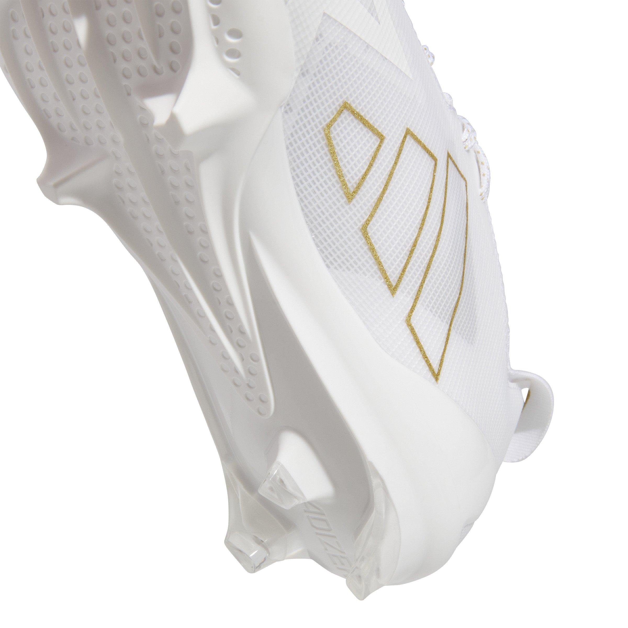 adidas Adizero Electric "Ftwr White/Gold Metallic" Men's Football Cleat - WHITE/GOLD/WHITE Thumbnail View 8