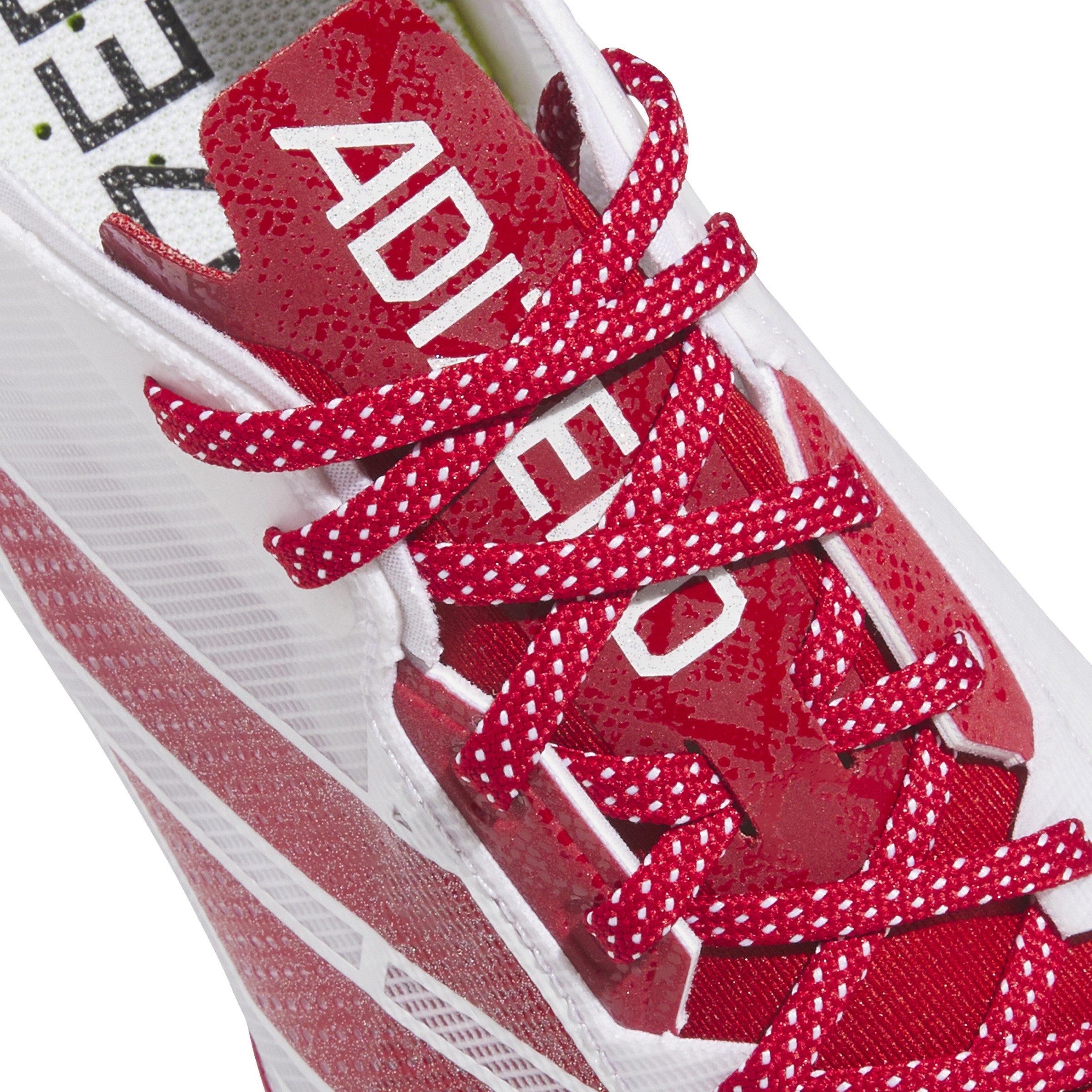 adidas Adizero Electric "Ftwr White/Team Power Red 2/Ftwr White" Men's Football Cleat - WHITE/RED/WHITE Thumbnail View 7