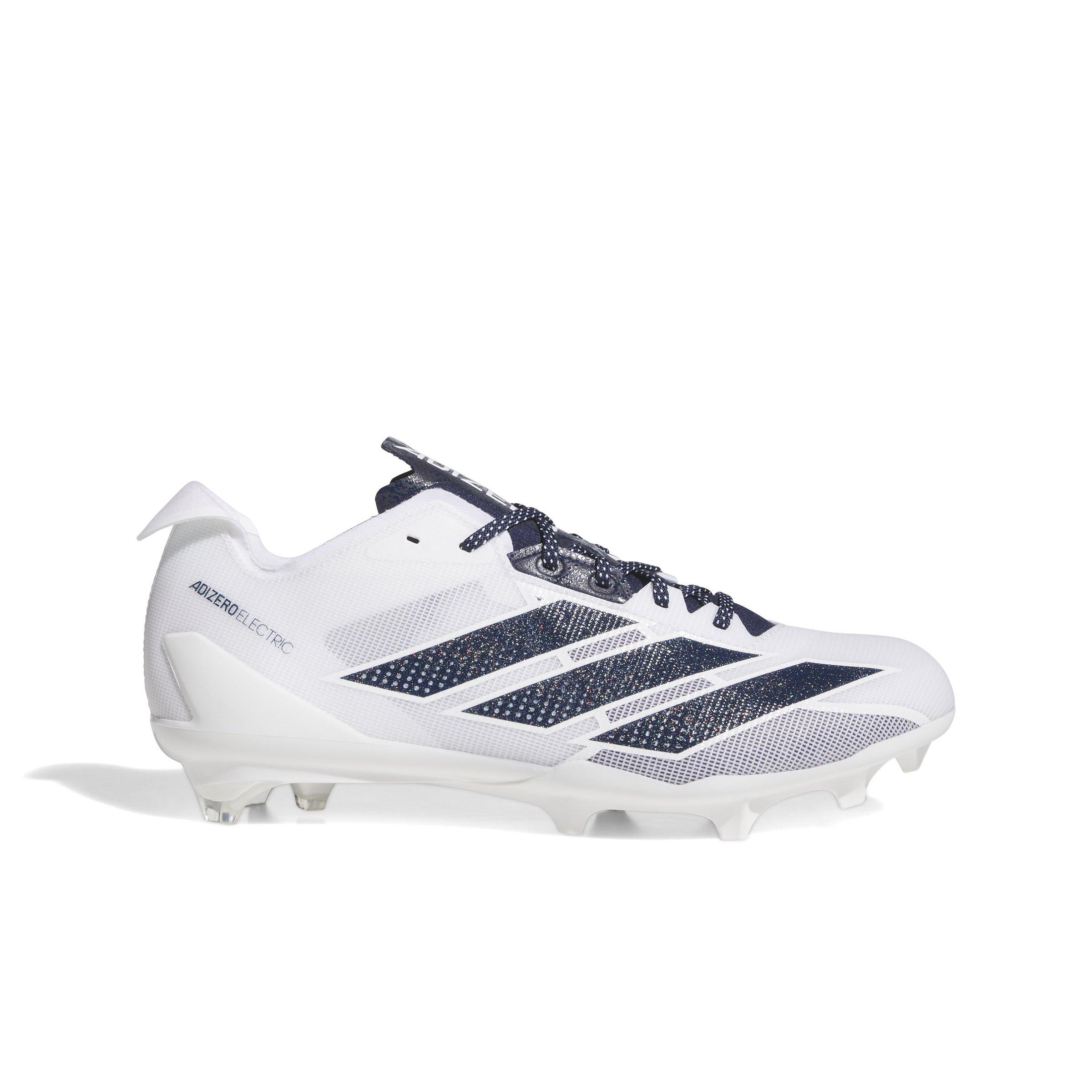 adidas Adizero Electric "Ftwr White/Team Navy Blue 2" Men's Football Cleat - WHITE/NAVY/WHITE Thumbnail View 1