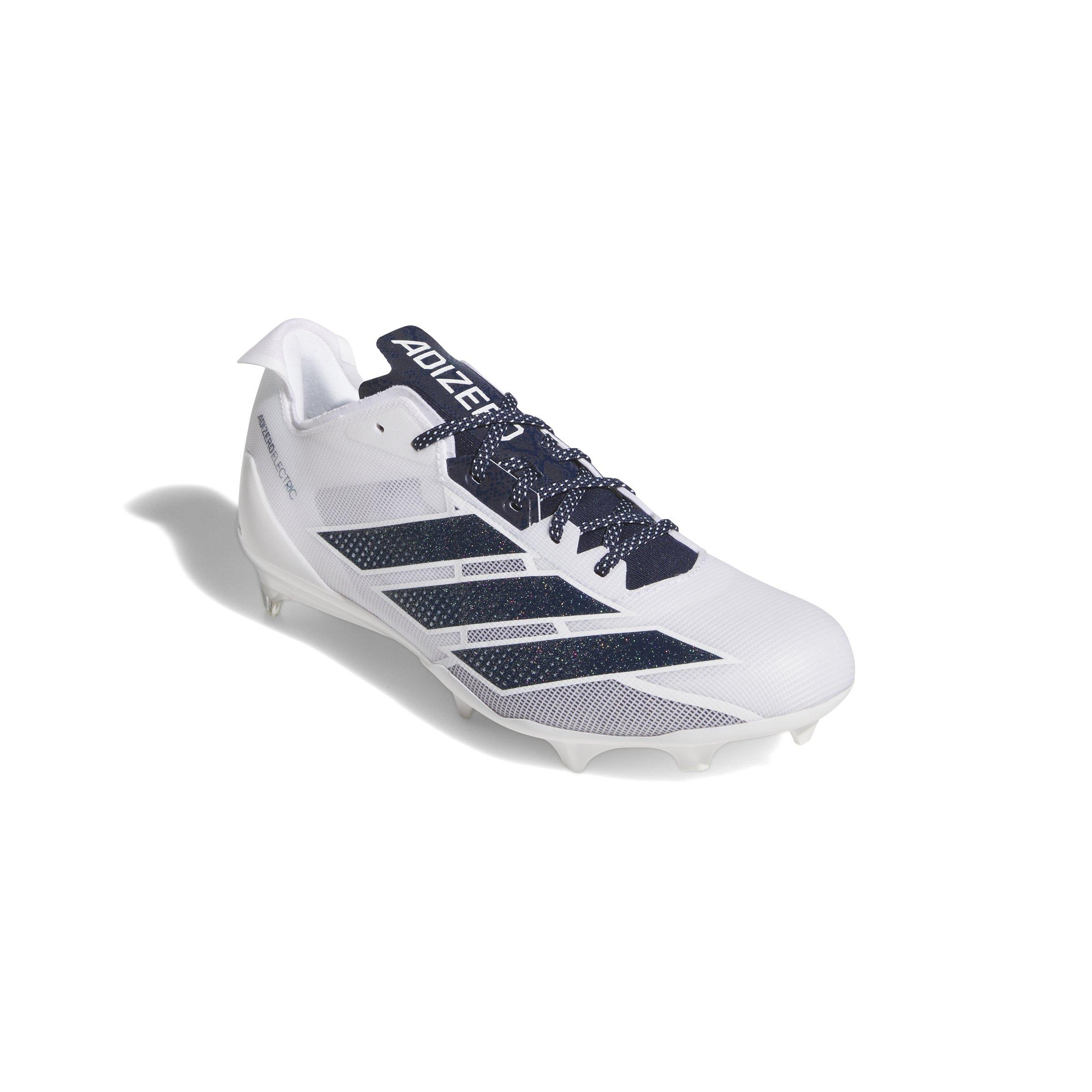 adidas Adizero Electric "Ftwr White/Team Navy Blue 2" Men's Football Cleat - WHITE/NAVY/WHITE Thumbnail View 3