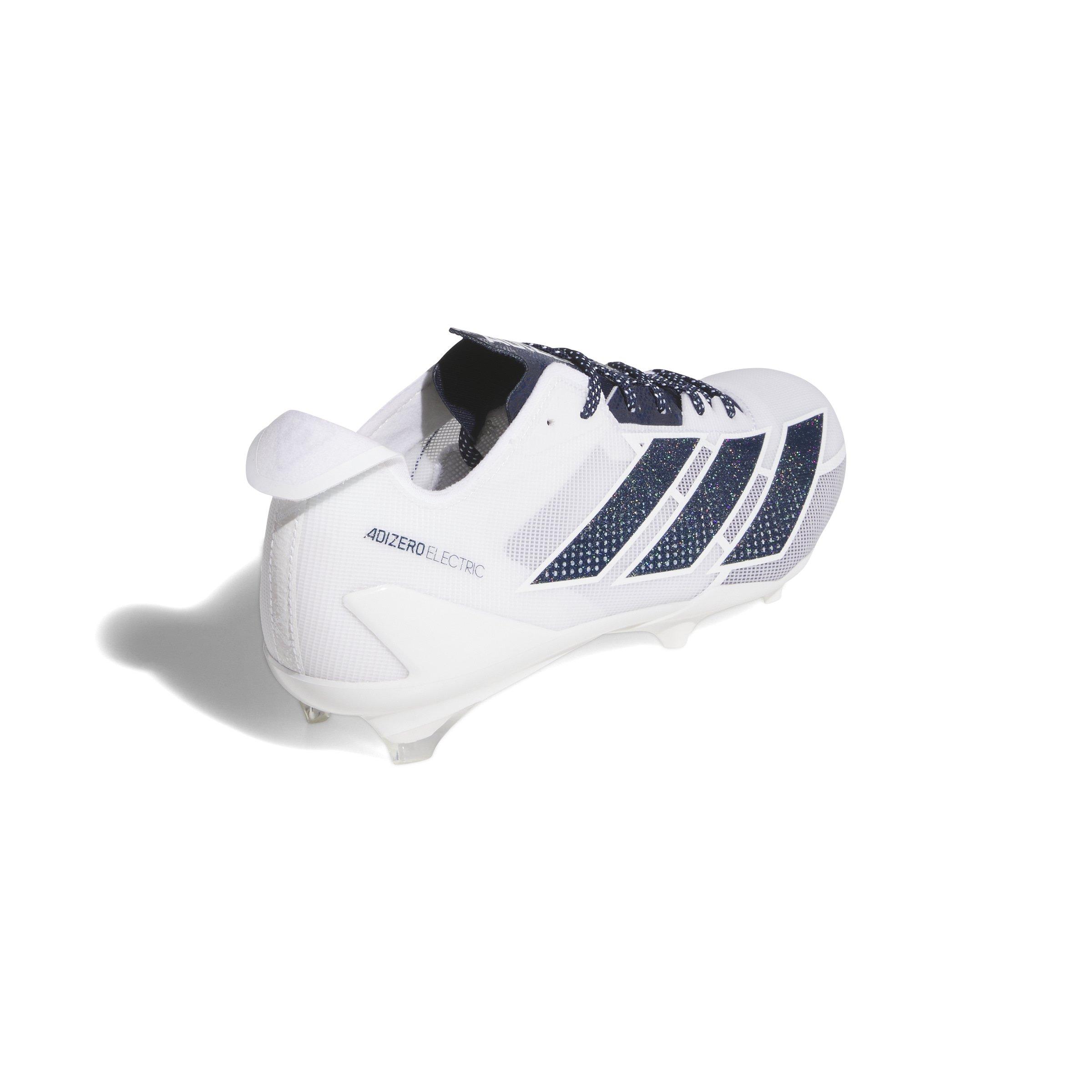 adidas Adizero Electric "Ftwr White/Team Navy Blue 2" Men's Football Cleat - WHITE/NAVY/WHITE Thumbnail View 4