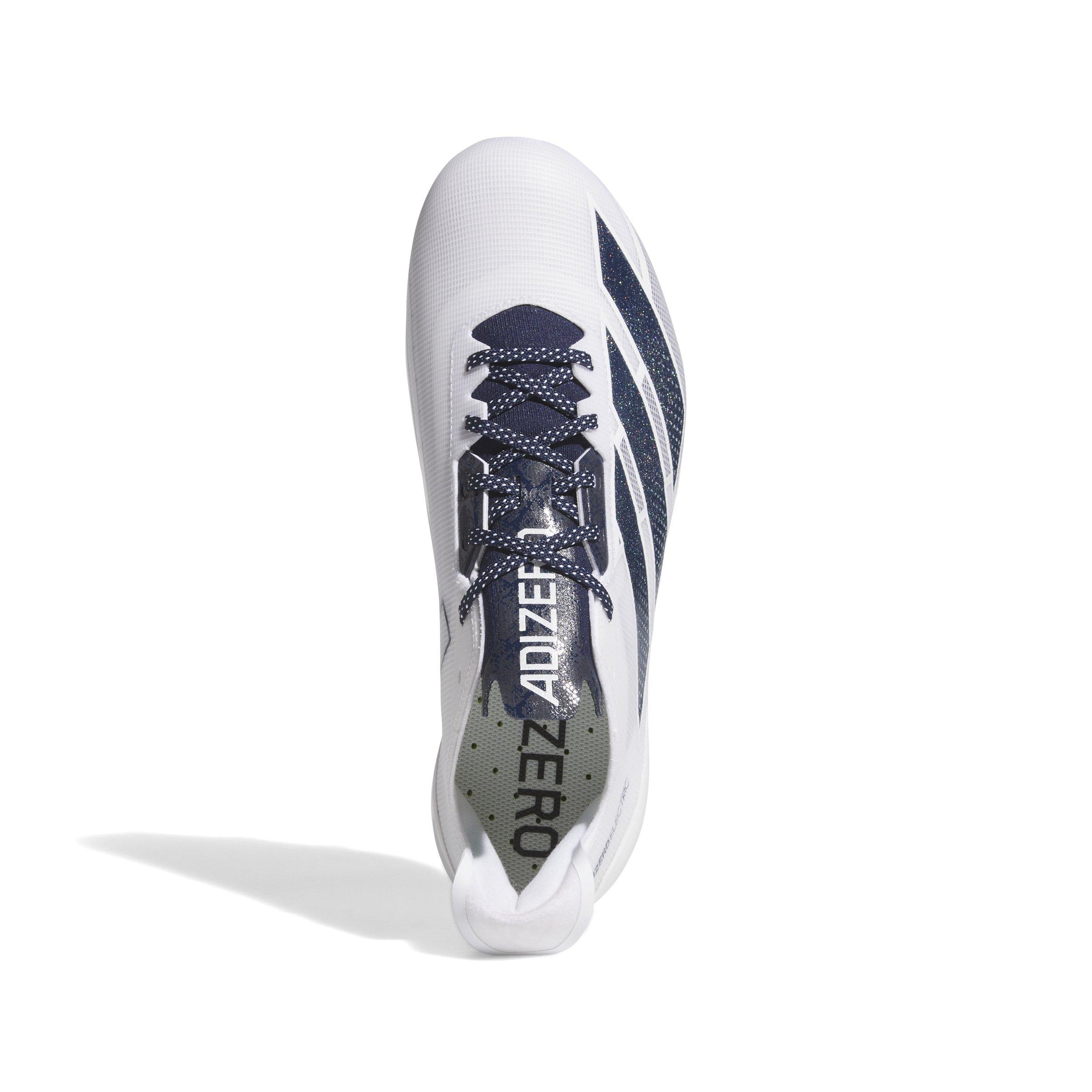 adidas Adizero Electric "Ftwr White/Team Navy Blue 2" Men's Football Cleat - WHITE/NAVY/WHITE Thumbnail View 5