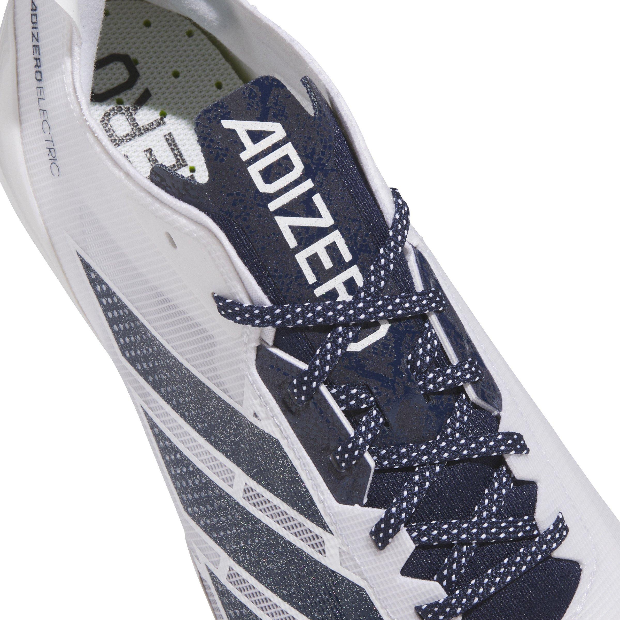 adidas Adizero Electric "Ftwr White/Team Navy Blue 2" Men's Football Cleat - WHITE/NAVY/WHITE Thumbnail View 7