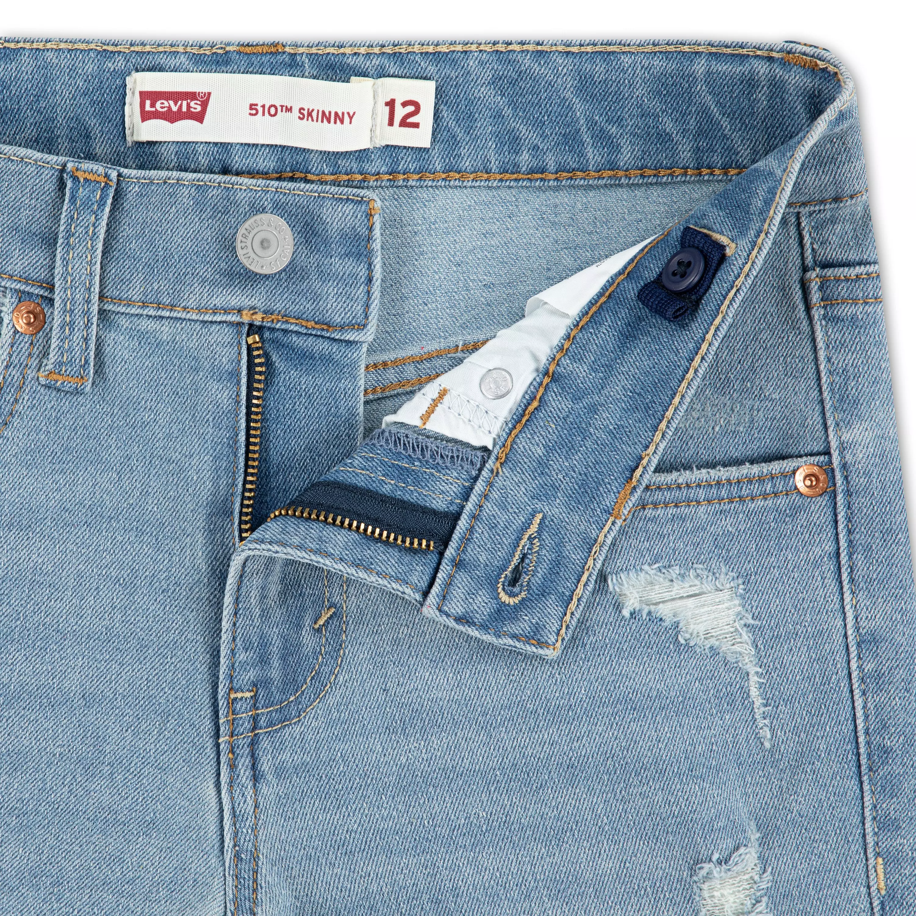 Levi's Big Boys' 510 Skinny Fit Light Blue Wash Denim Jeans - LIGHT BLUE
