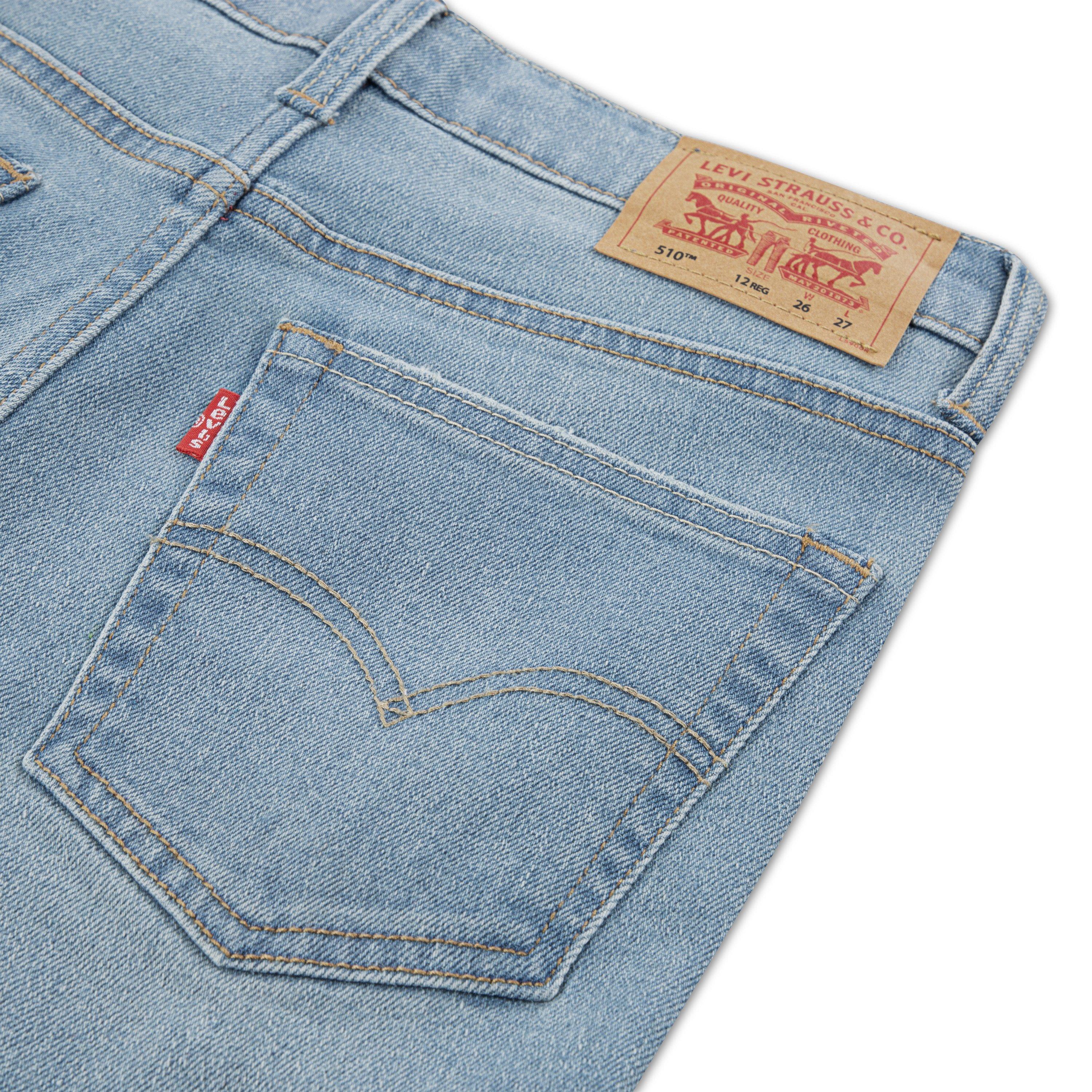 Levi's Big Boys' 510 Skinny Fit Light Blue Wash Denim Jeans - LIGHT BLUE Thumbnail View 4