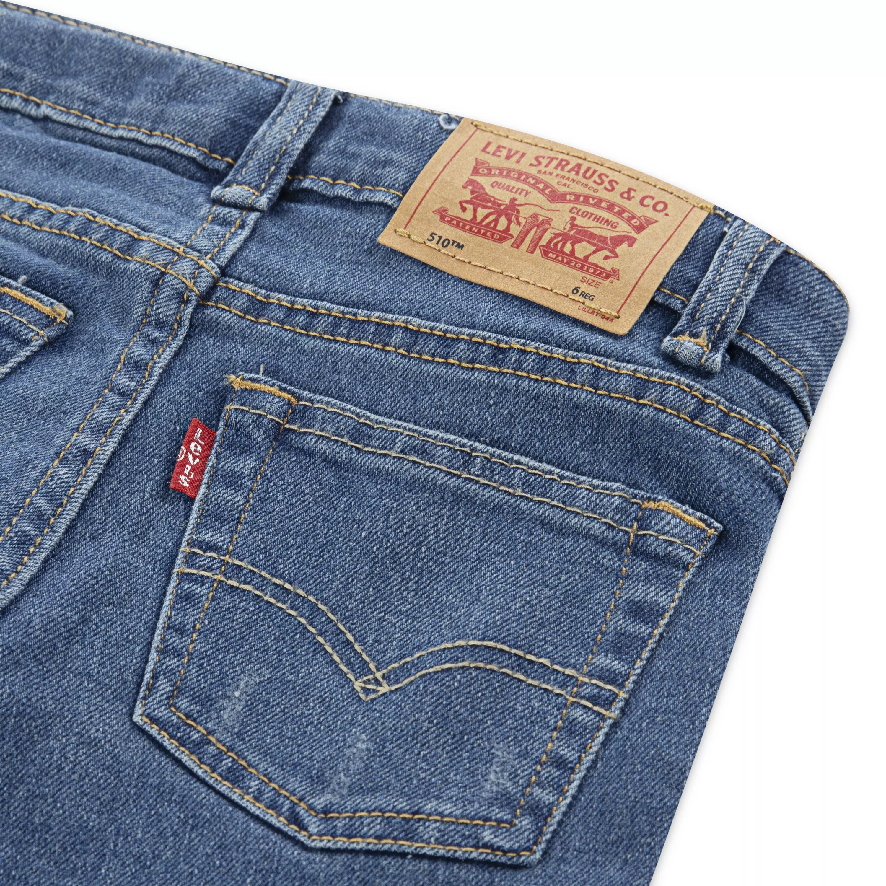 Levi's Little Boys' 510 Skinny Fit Medium Blue Wash Denim Jeans - BLUE