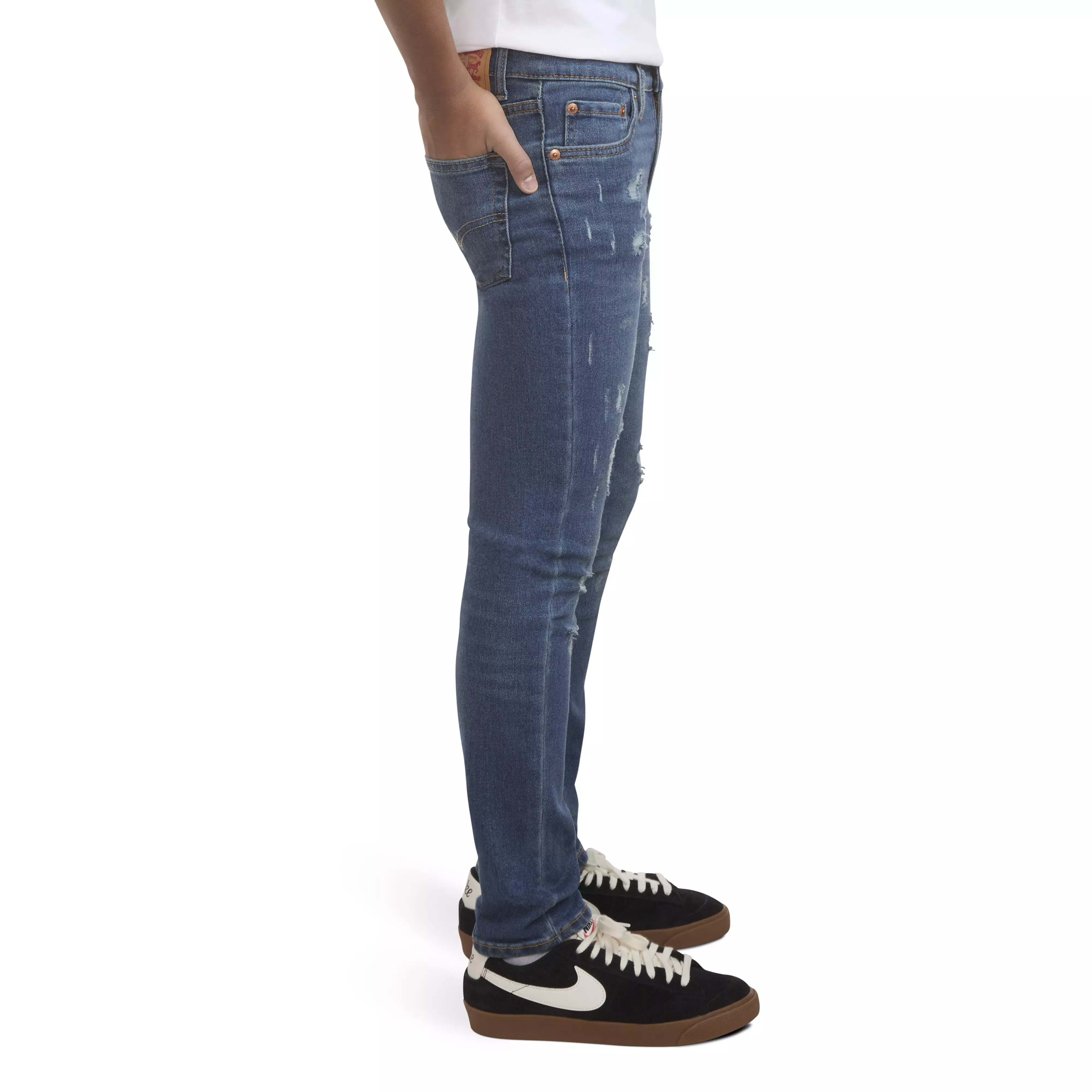 Levi's Big Boys' 510 Skinny Fit Medium Blue Wash Denim Jeans - BLUE