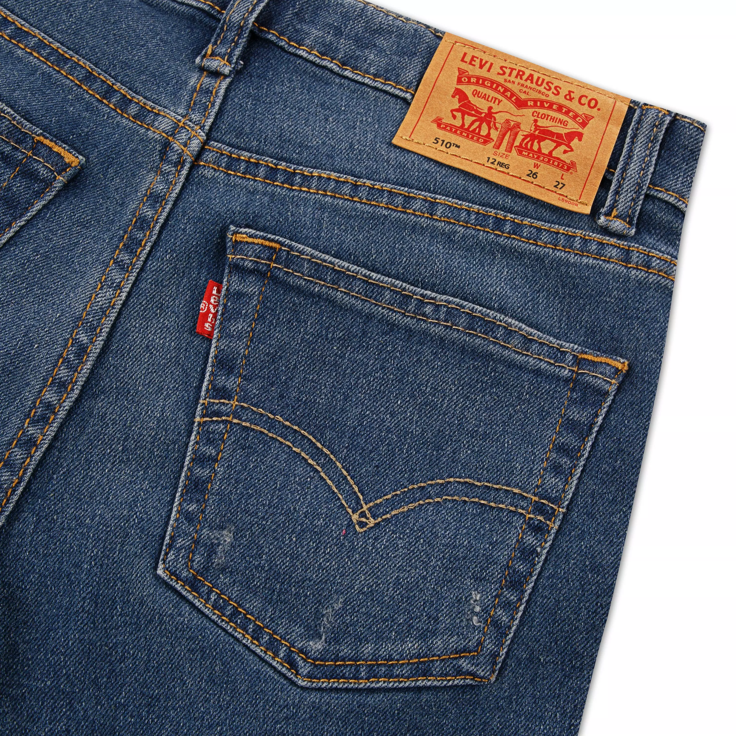 Levi's Big Boys' 510 Skinny Fit Medium Blue Wash Denim Jeans - BLUE