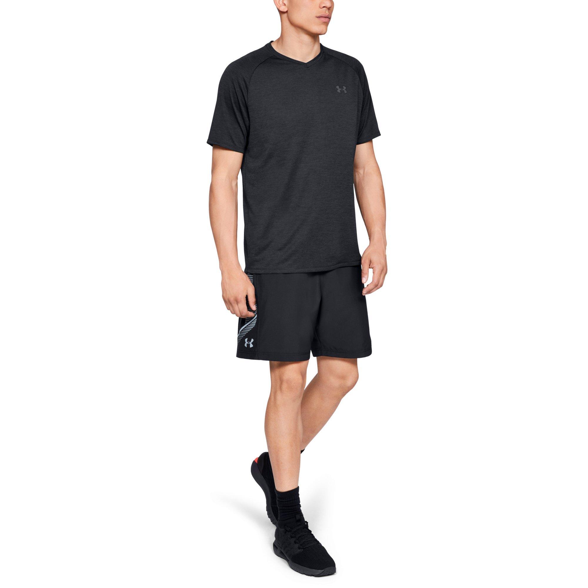 Under Armour Men's Tech 2.0 V-Neck Tee - BLACK Thumbnail View 5