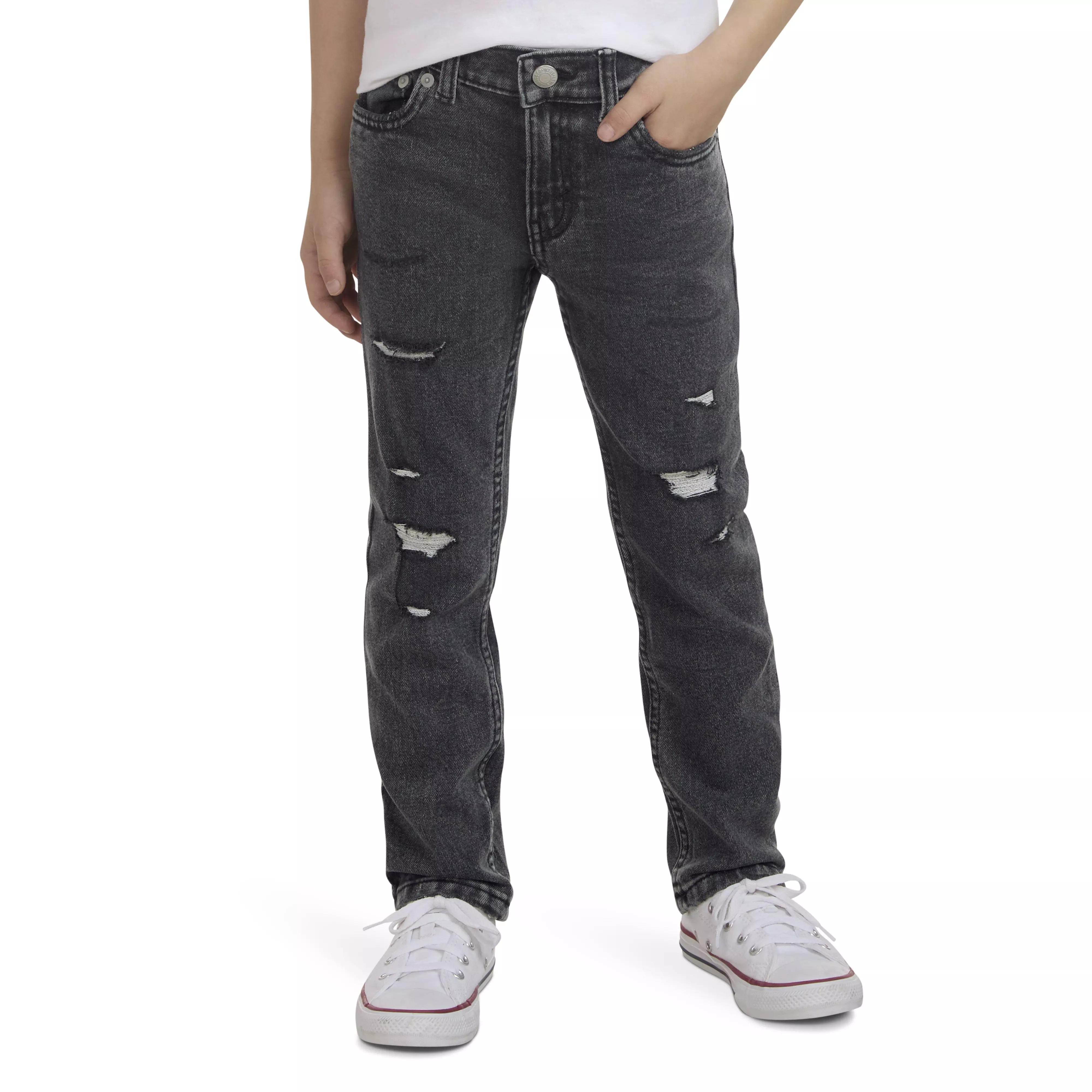 Levi's Little Boys' 510 Skinny Fit Wash Denim Jeans - Dark Grey - DARK GREY