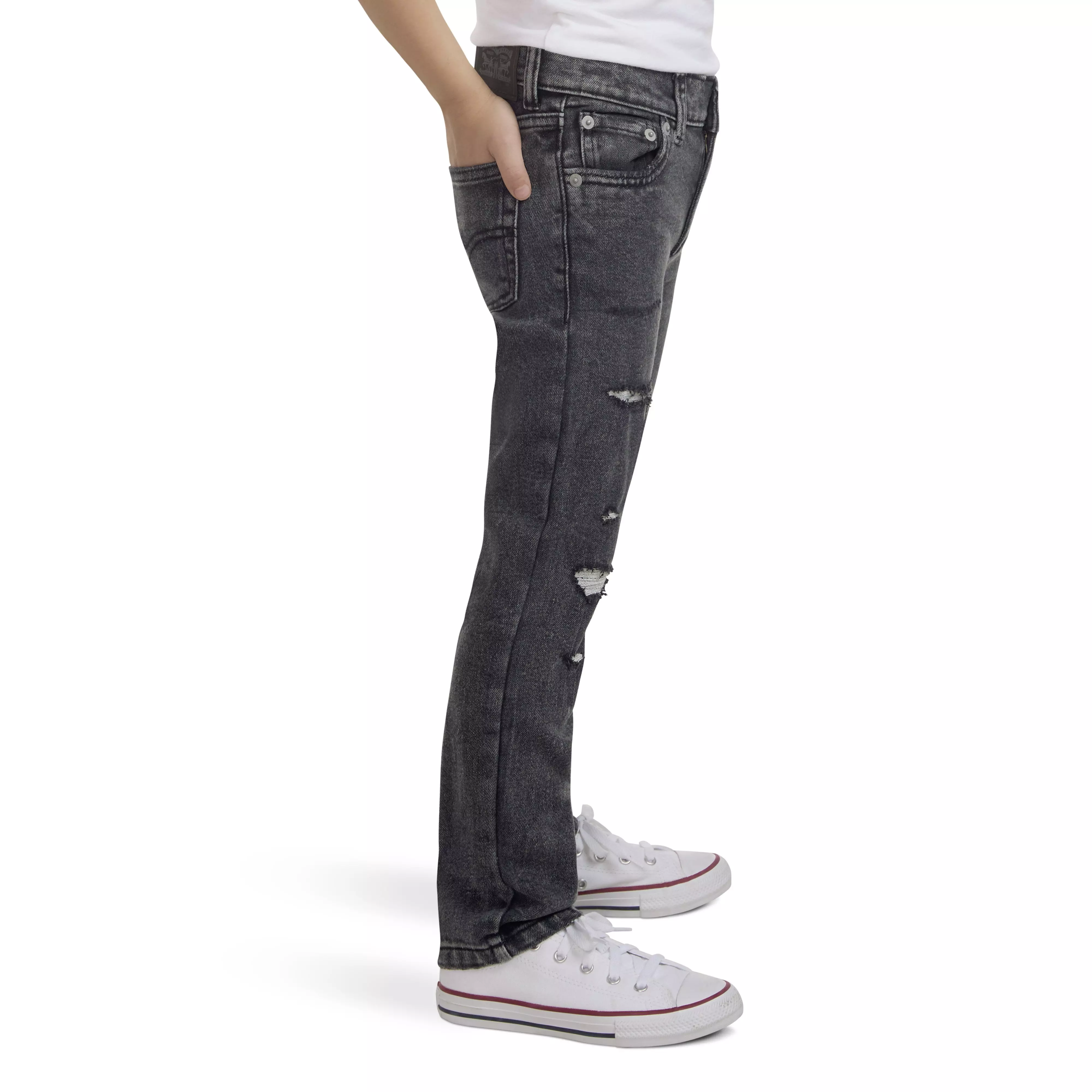 Levi's Little Boys' 510 Skinny Fit Dark Grey Wash Denim Jeans - DARK GREY