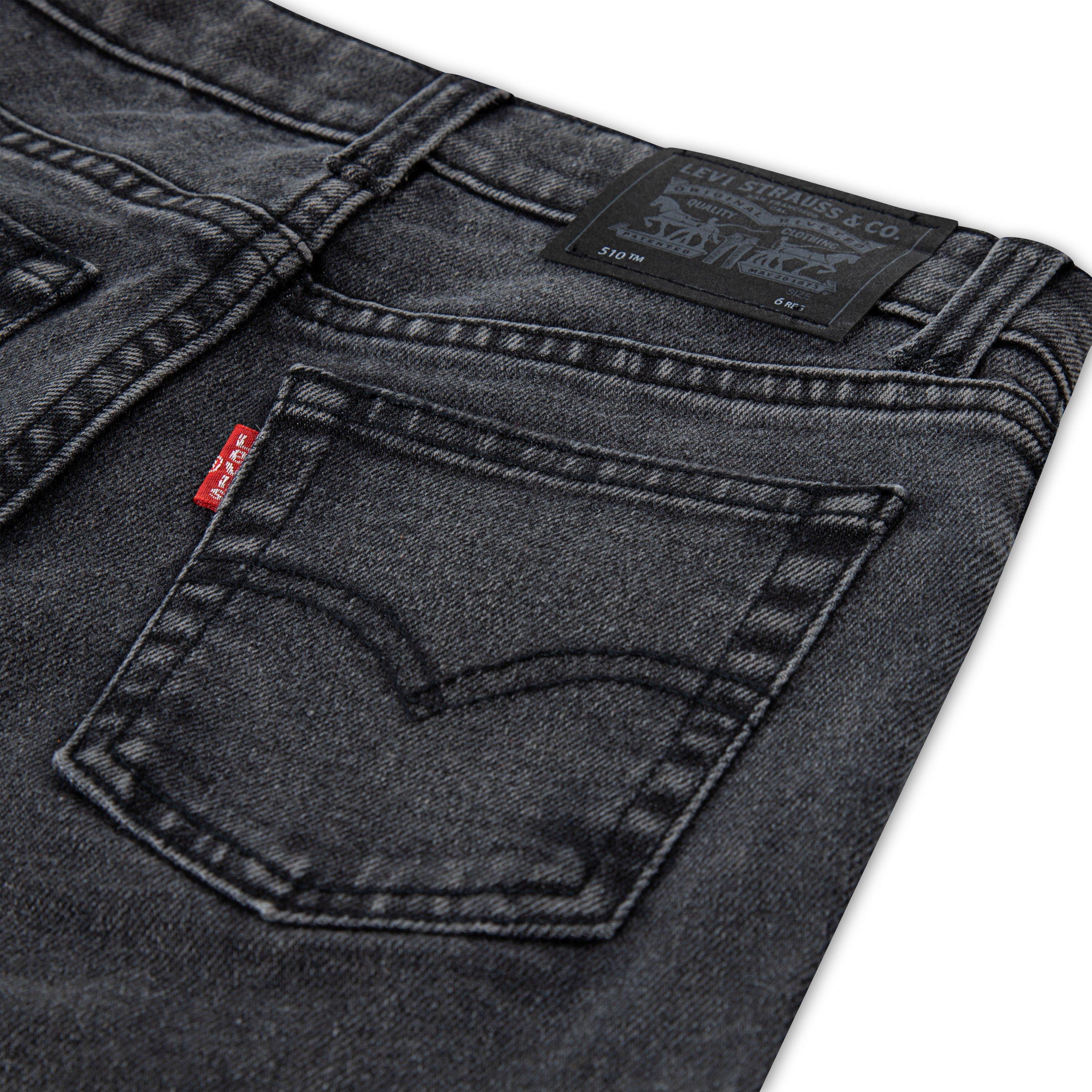Levi's Little Boys' 510 Skinny Fit Wash Denim Jeans - Dark Grey - DARK GREY Thumbnail View 6