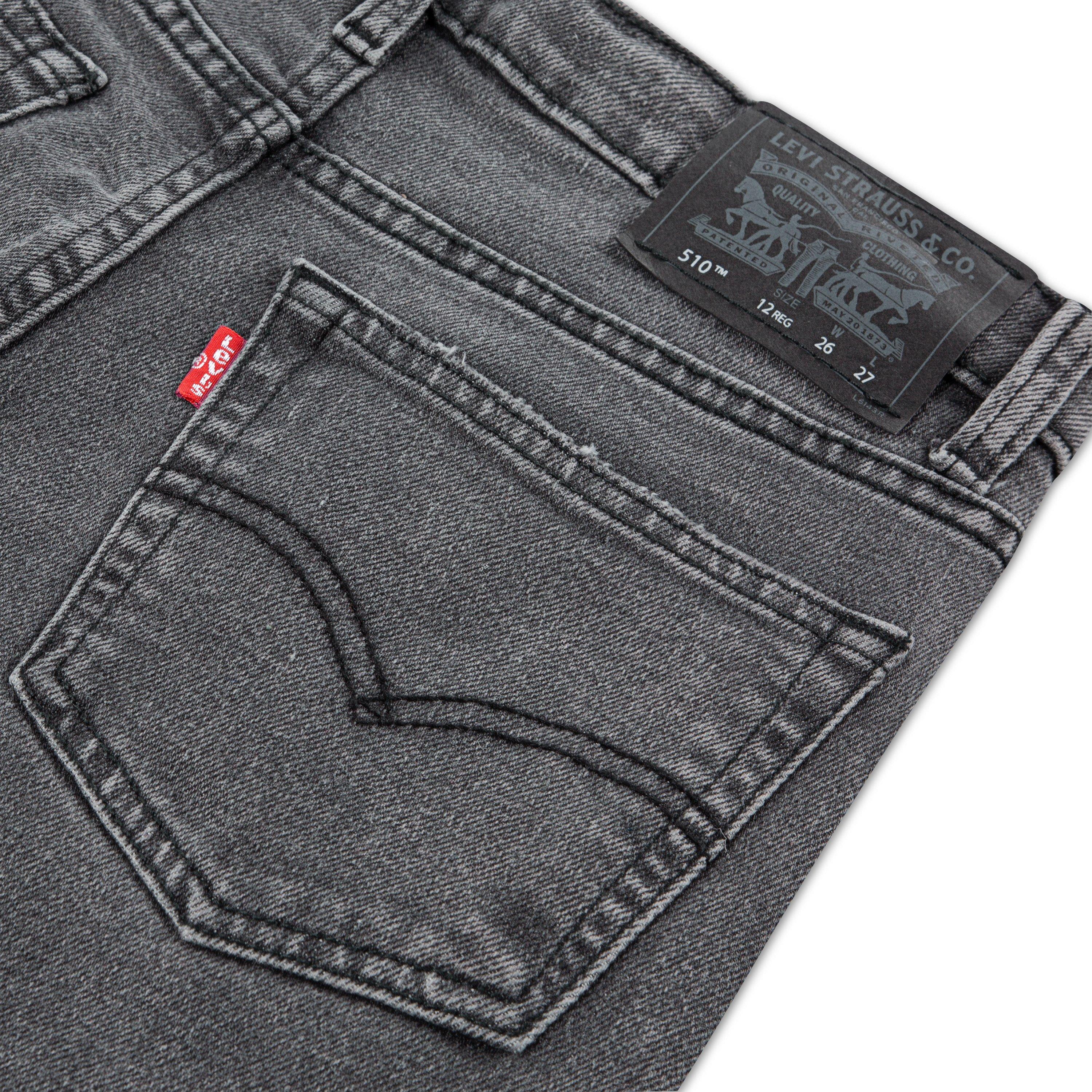 Levi's Big Boys' 510 Skinny Fit Dark Grey Wash Denim Jeans - DARK GREY Thumbnail View 4