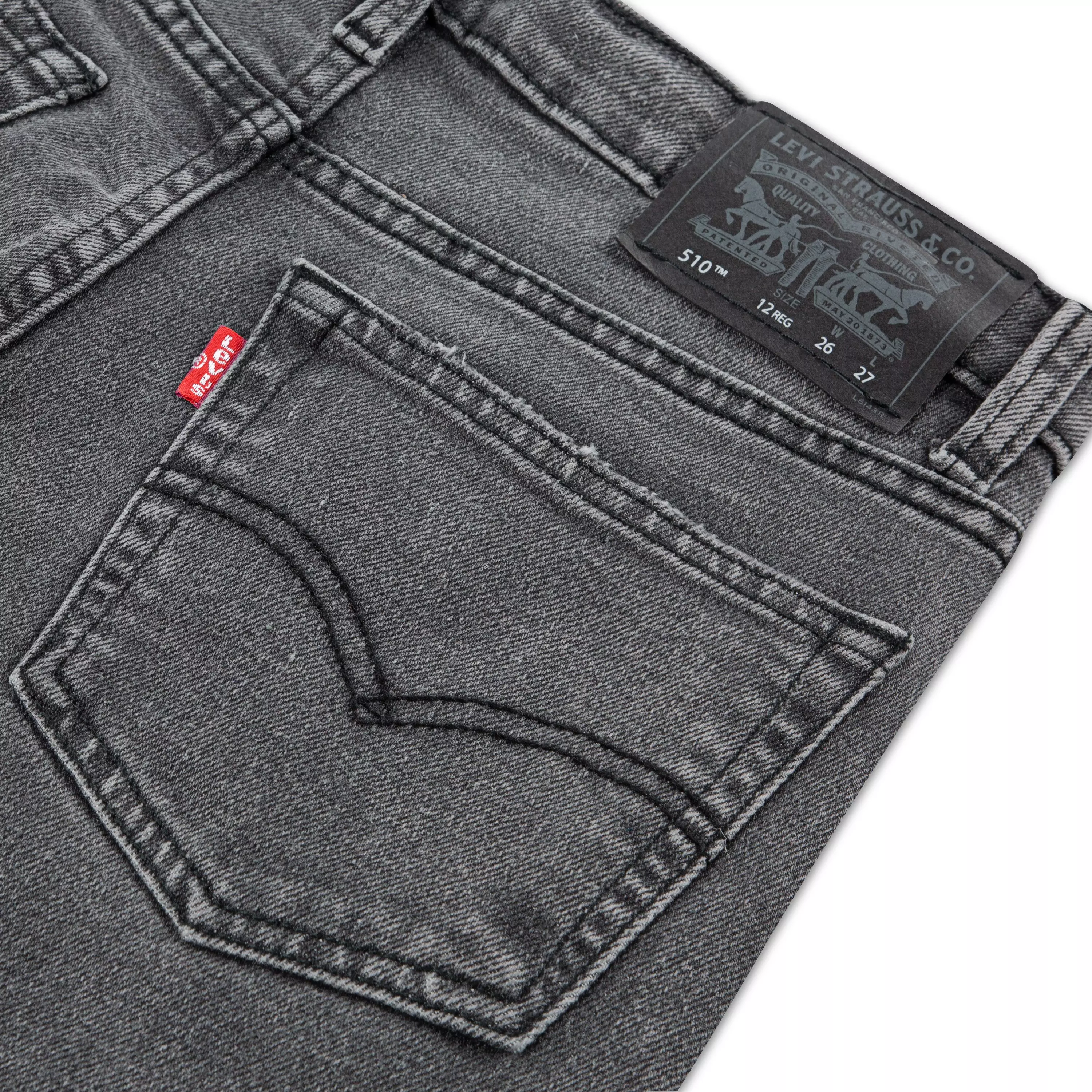 Levi's Big Boys' 510 Skinny Fit Dark Grey Wash Denim Jeans - DARK GREY