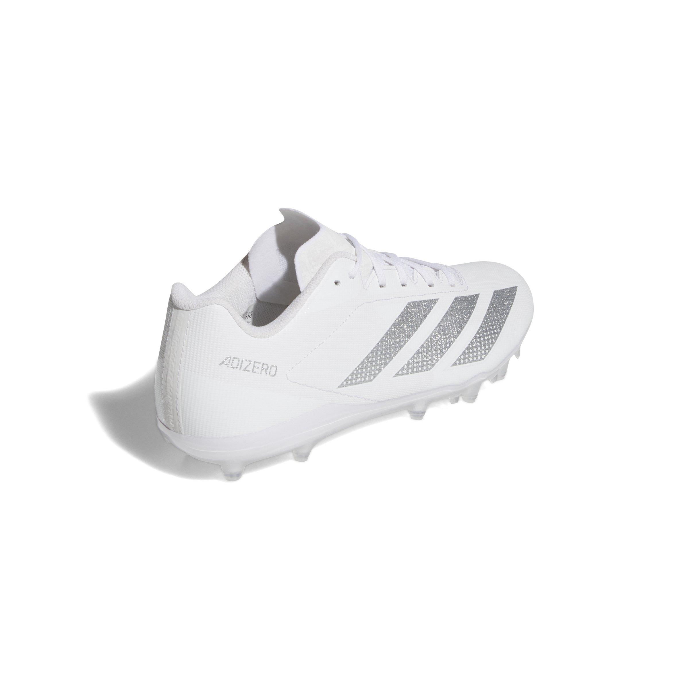adidas Adizero Electric.2 "Ftwr White/Silver Metallic/Ftwr White" Men's Football Cleat - WHITE/SILVER/WHITE Thumbnail View 4