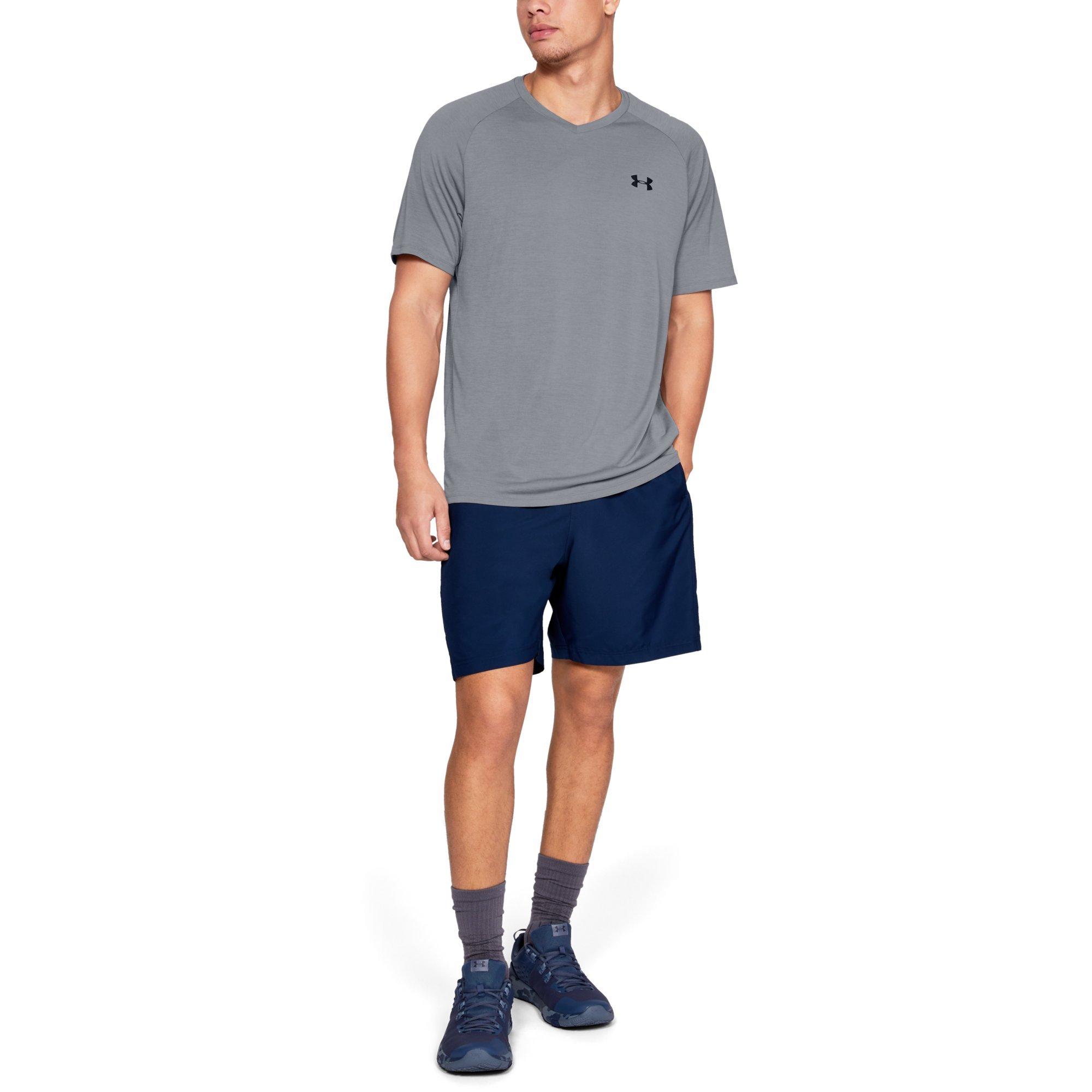 Under Armour Men's Tech 2.0 V-Neck Steel Tee - STEEL Thumbnail View 6