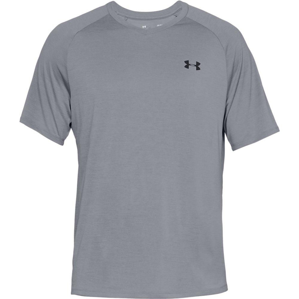 Under Armour Men's Tech 2.0 V-Neck Steel Tee - STEEL Thumbnail View 2