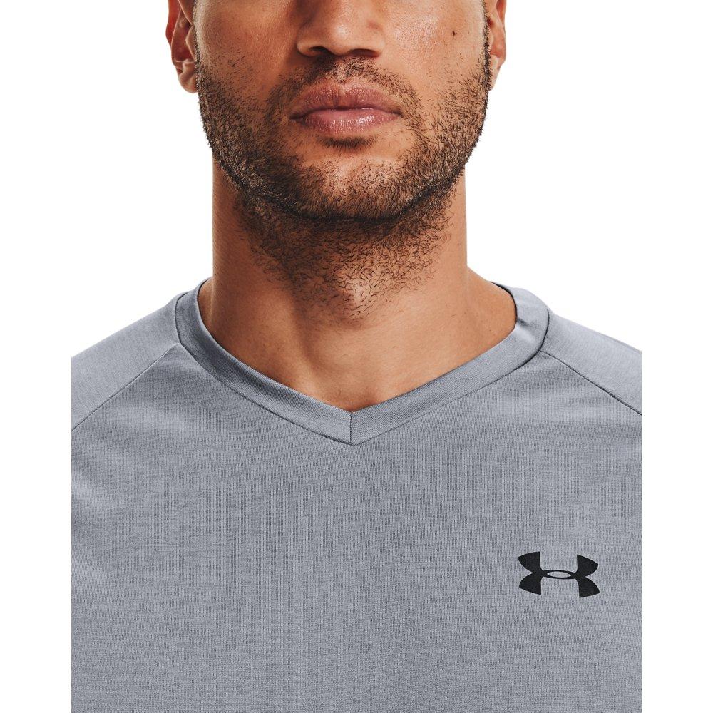Under Armour Men's Tech 2.0 V-Neck Steel Tee - STEEL Thumbnail View 5