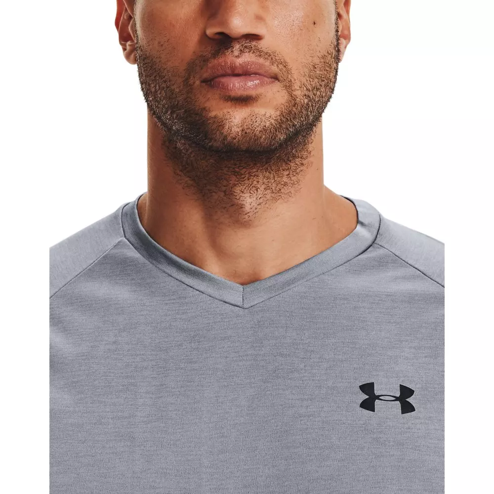Under Armour Men's Tech 2.0 V-Neck Steel Tee - STEEL