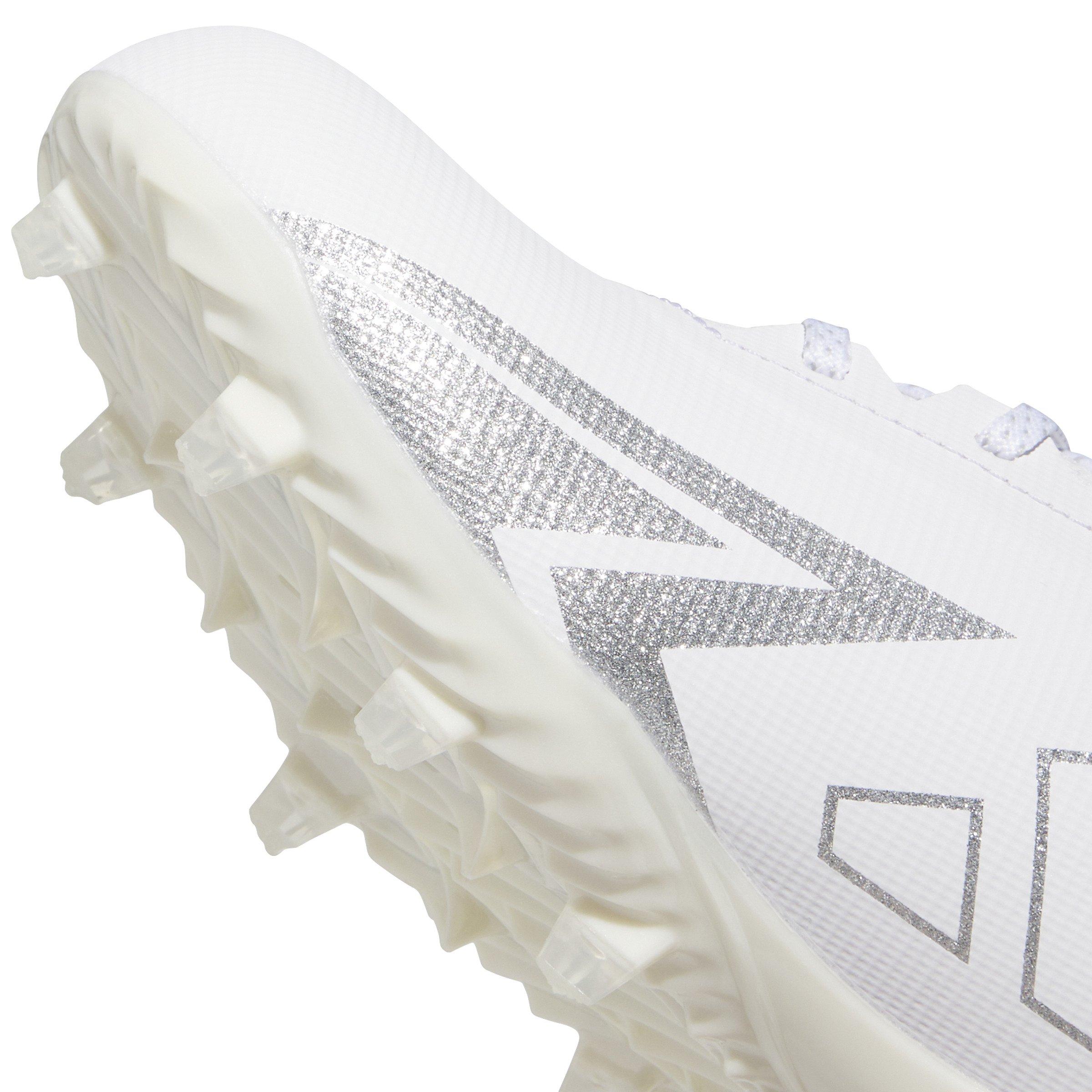 adidas Adizero Electric.1 "Ftwr White/Silver Metallic/Ftwr White" Men's Football Cleat - WHITE/SILVER/WHITE Thumbnail View 5