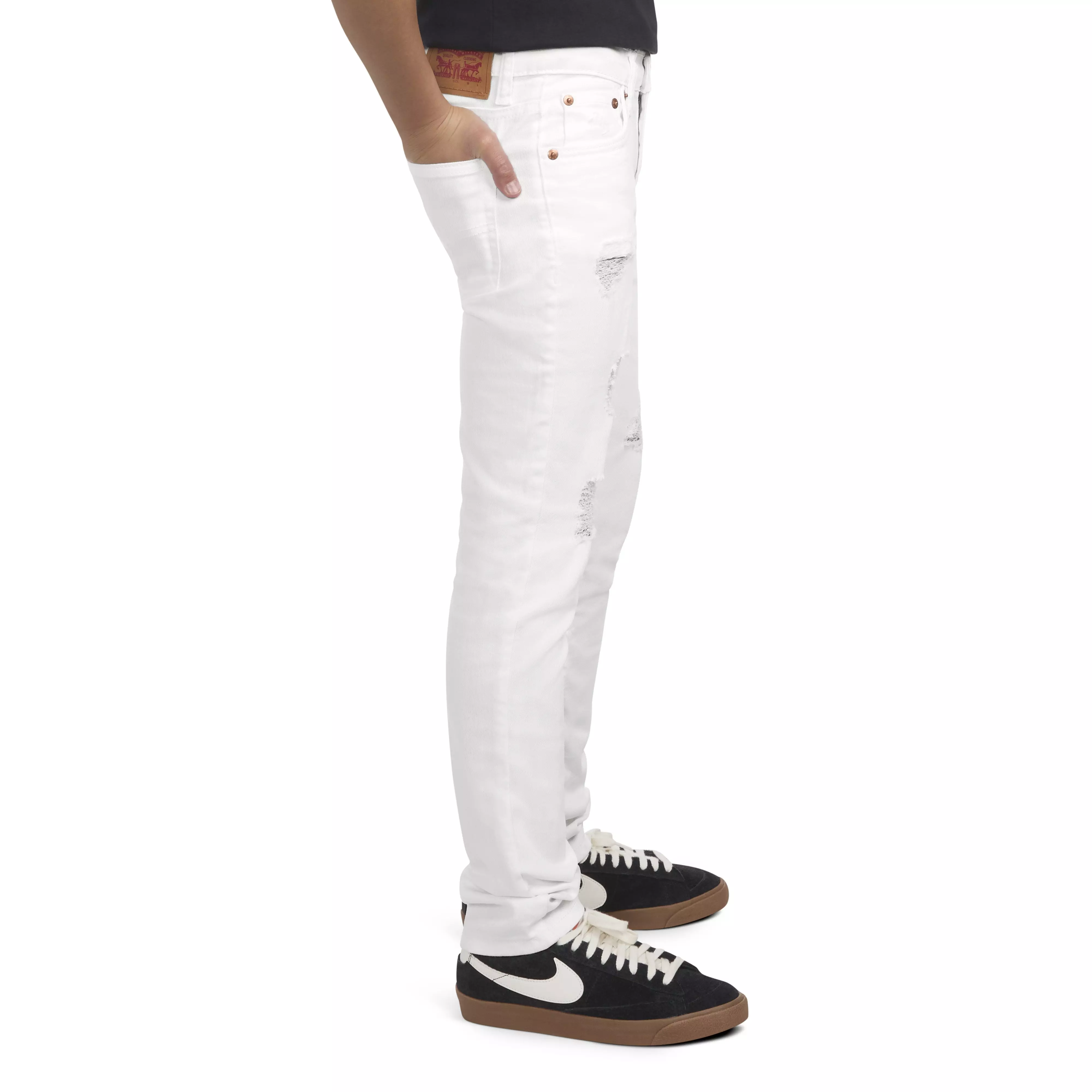 Levi's Big Boys' 510 Skinny Fit White Wash Denim Jeans - WHITE