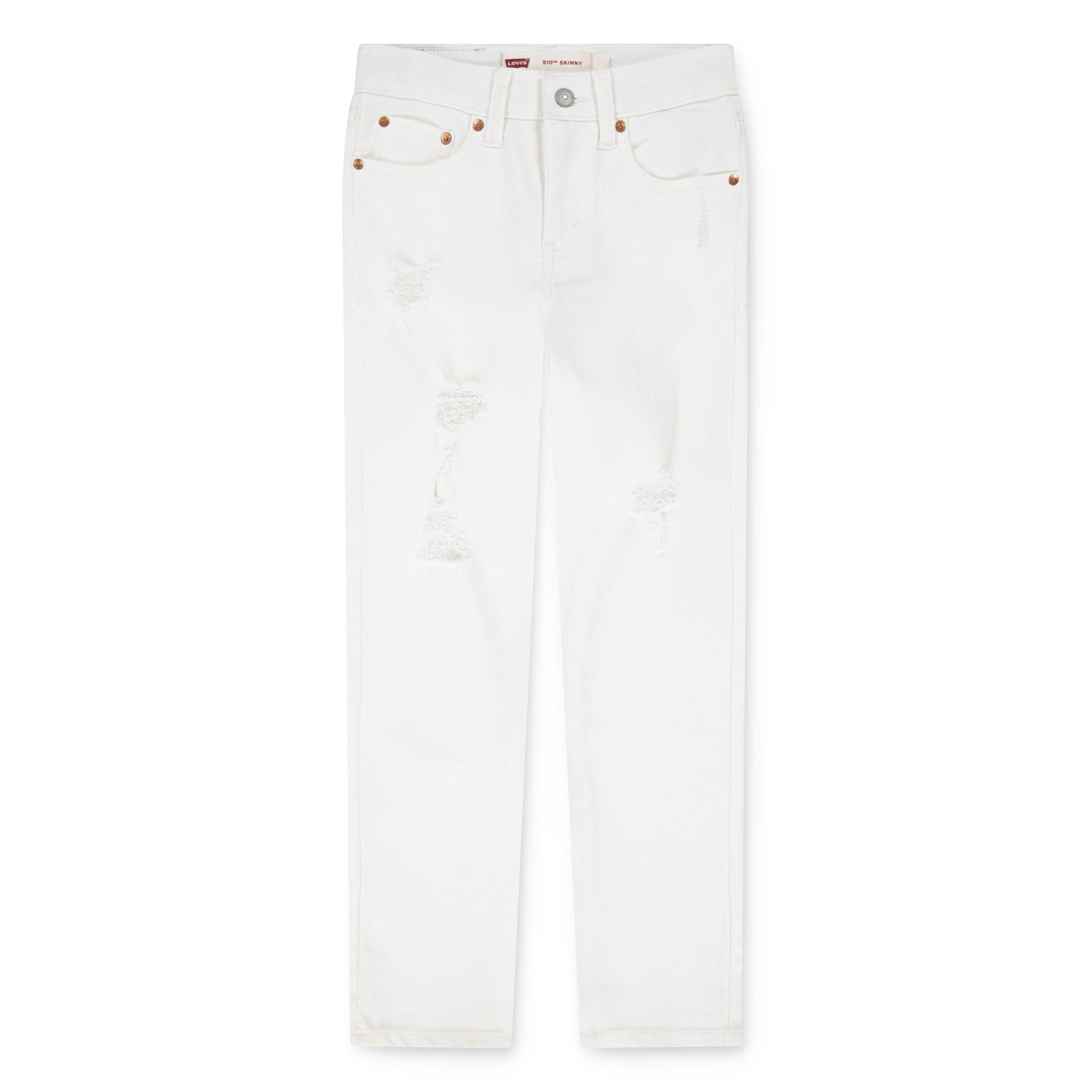 Levi's Big Boys' 510 Skinny Fit White Wash Denim Jeans - WHITE Thumbnail View 5
