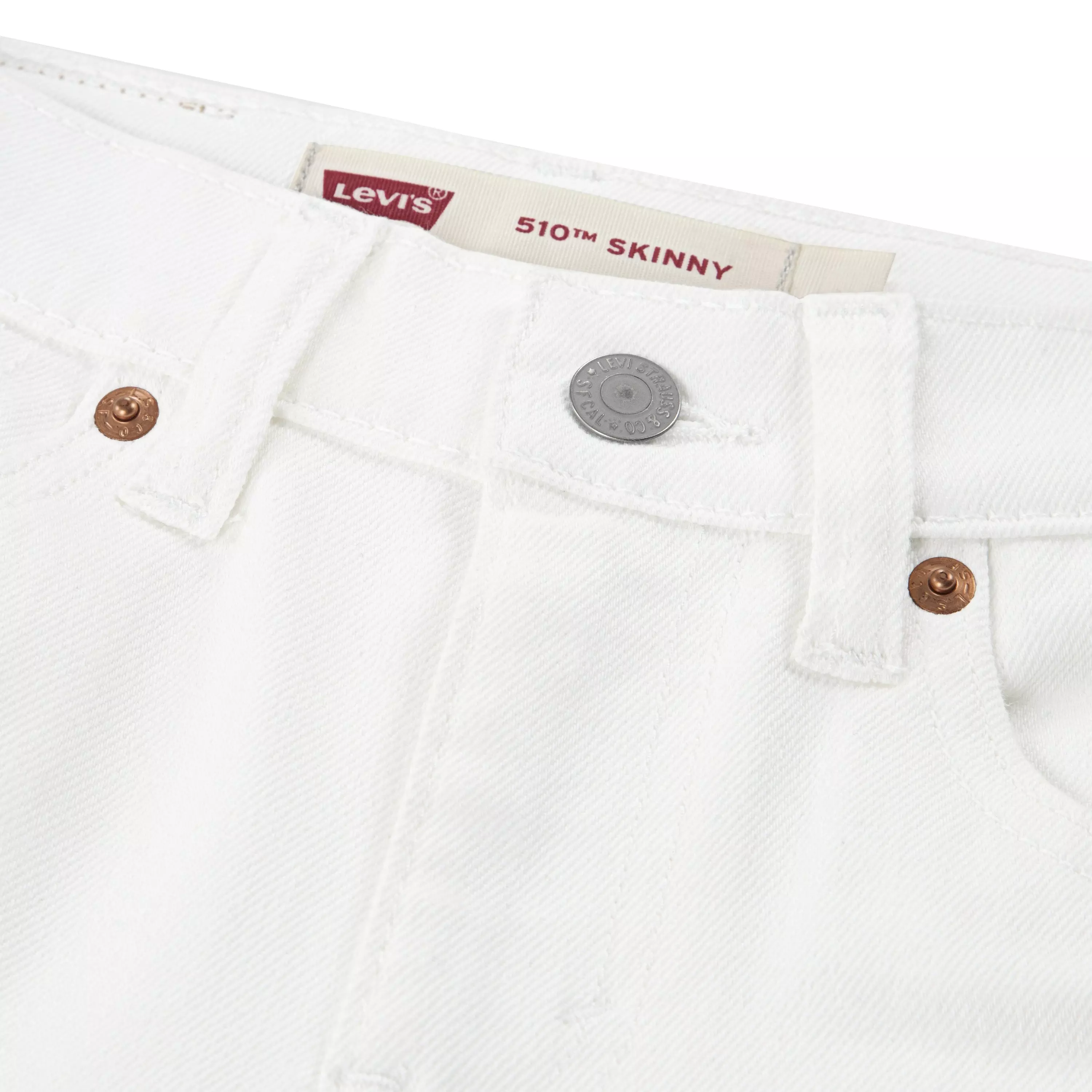 Levi's Big Boys' 510 Skinny Fit White Wash Denim Jeans - WHITE