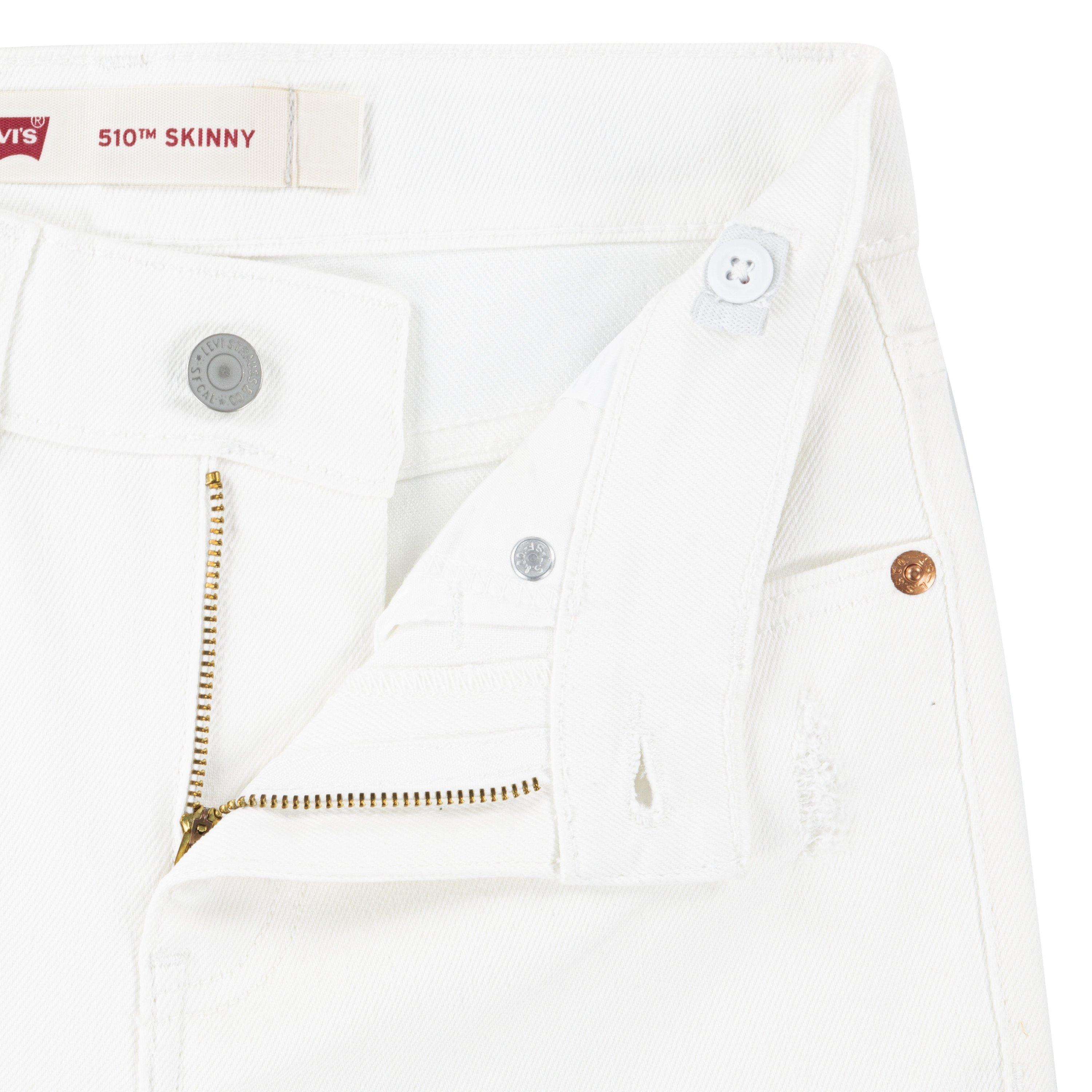 Levi's Big Boys' 510 Skinny Fit White Wash Denim Jeans - WHITE Thumbnail View 8