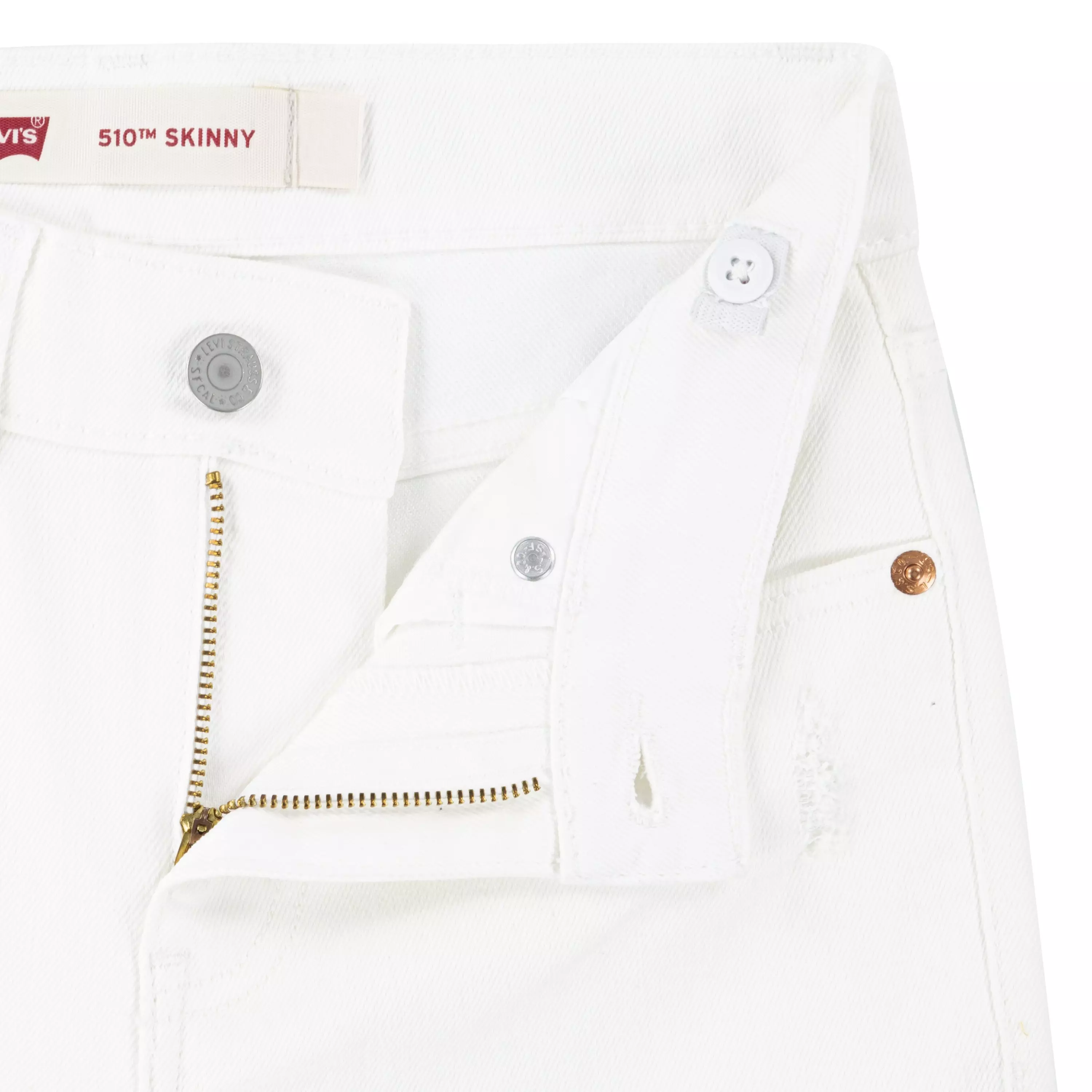 Levi's Big Boys' 510 Skinny Fit White Wash Denim Jeans - WHITE