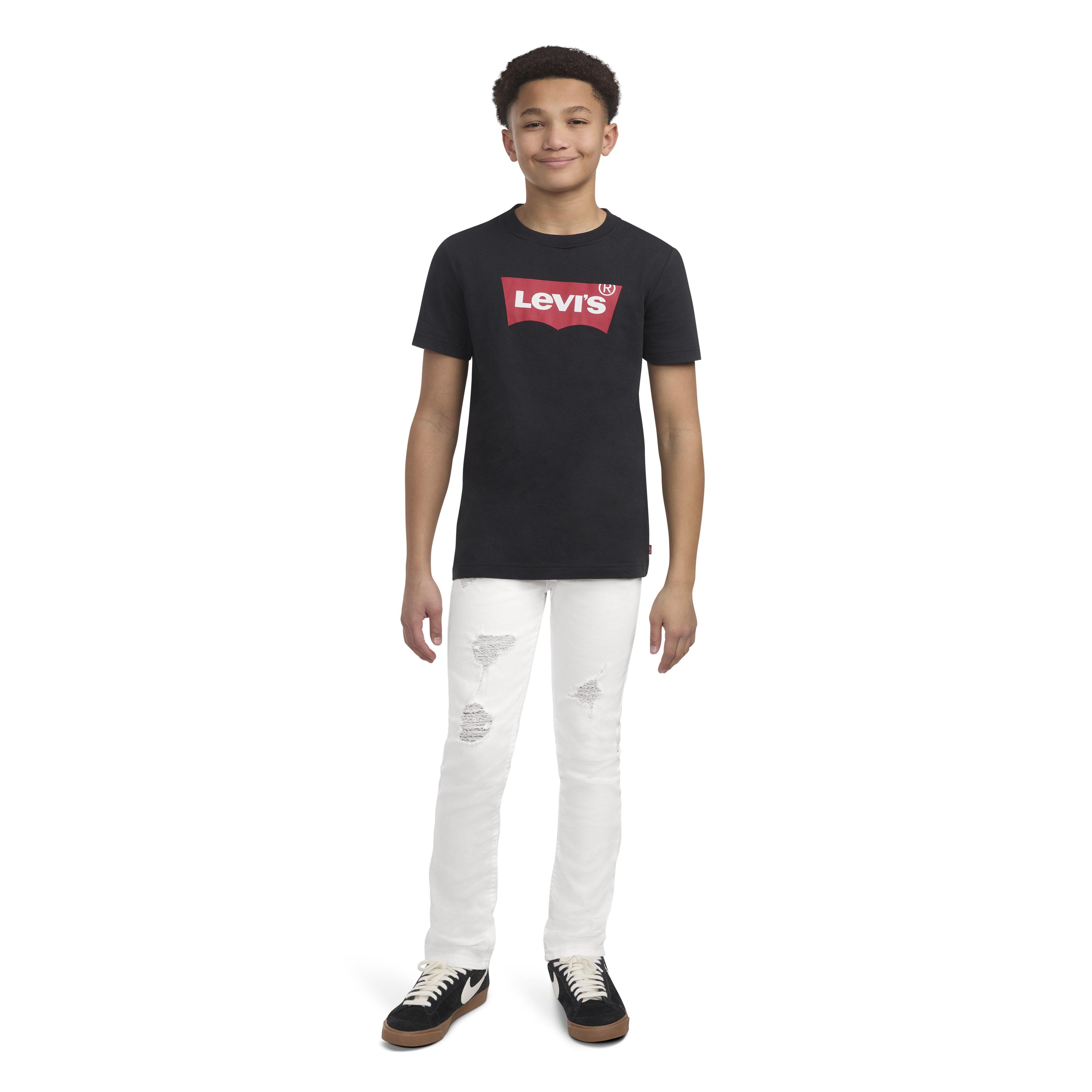 Levi's Big Boys' 510 Skinny Fit White Wash Denim Jeans - WHITE Thumbnail View 10