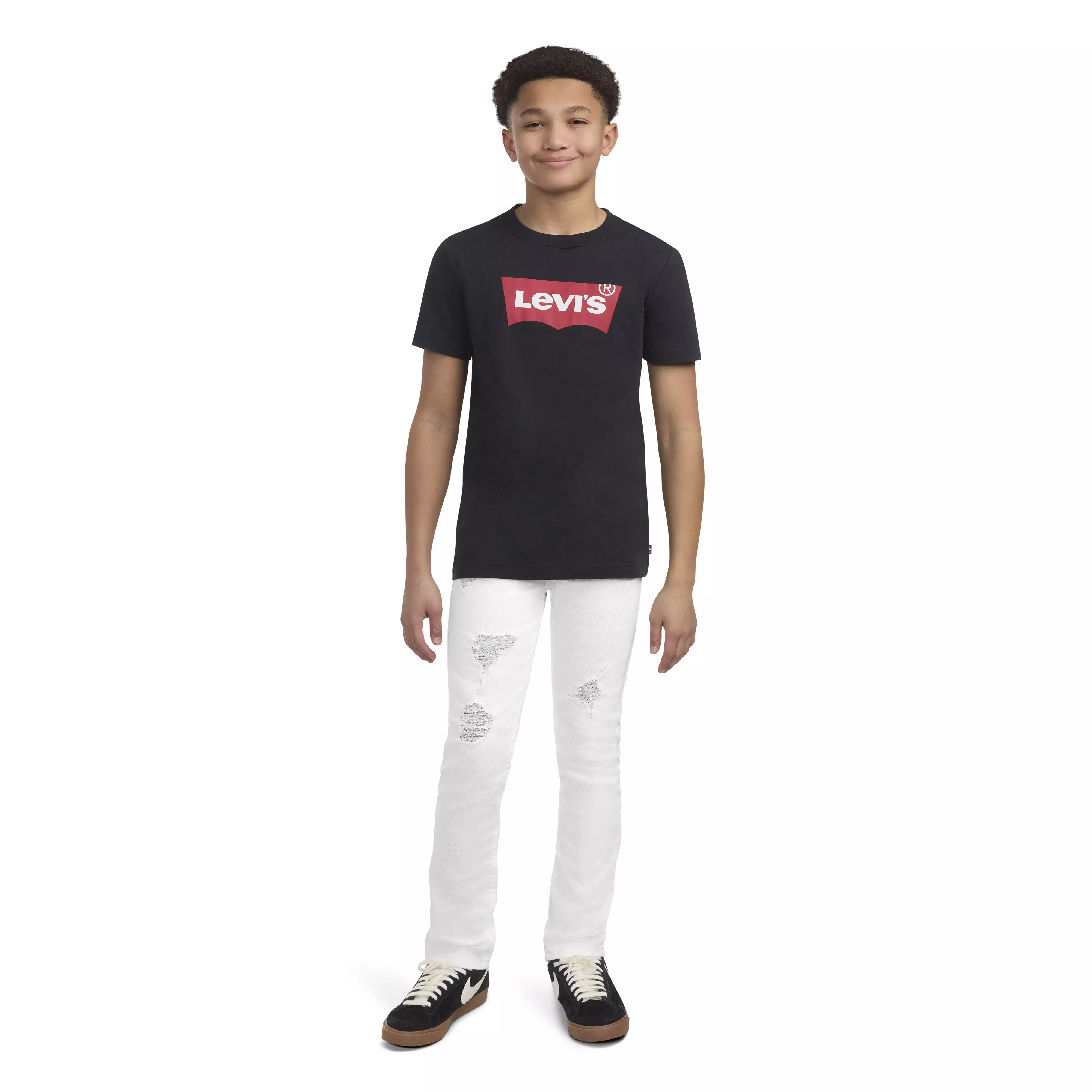 Levi's Big Boys' 510 Skinny Fit White Wash Denim Jeans - WHITE
