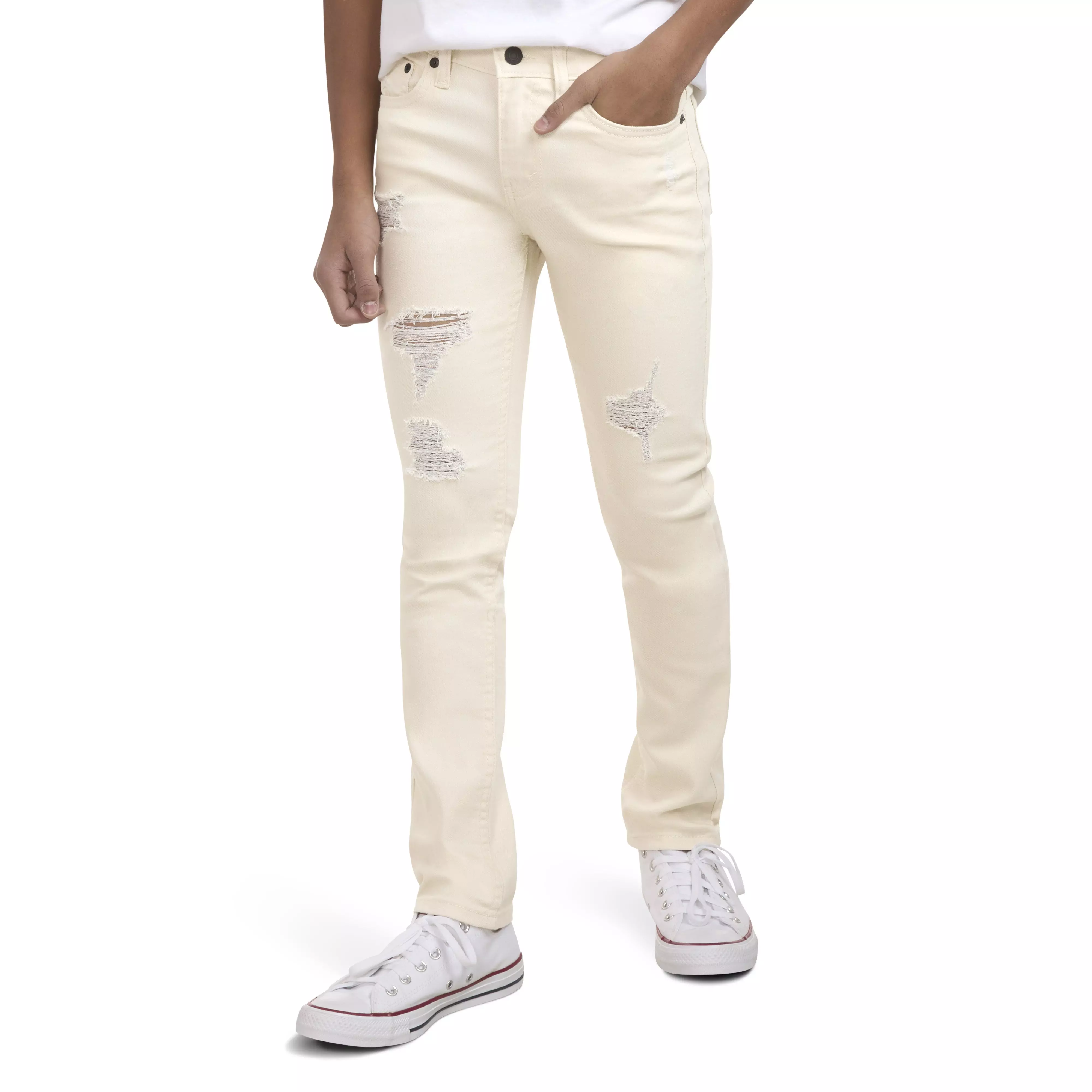 Levi's Big Boys' 510 Skinny Fit Beige Wash Denim Jeans - BEIGE
